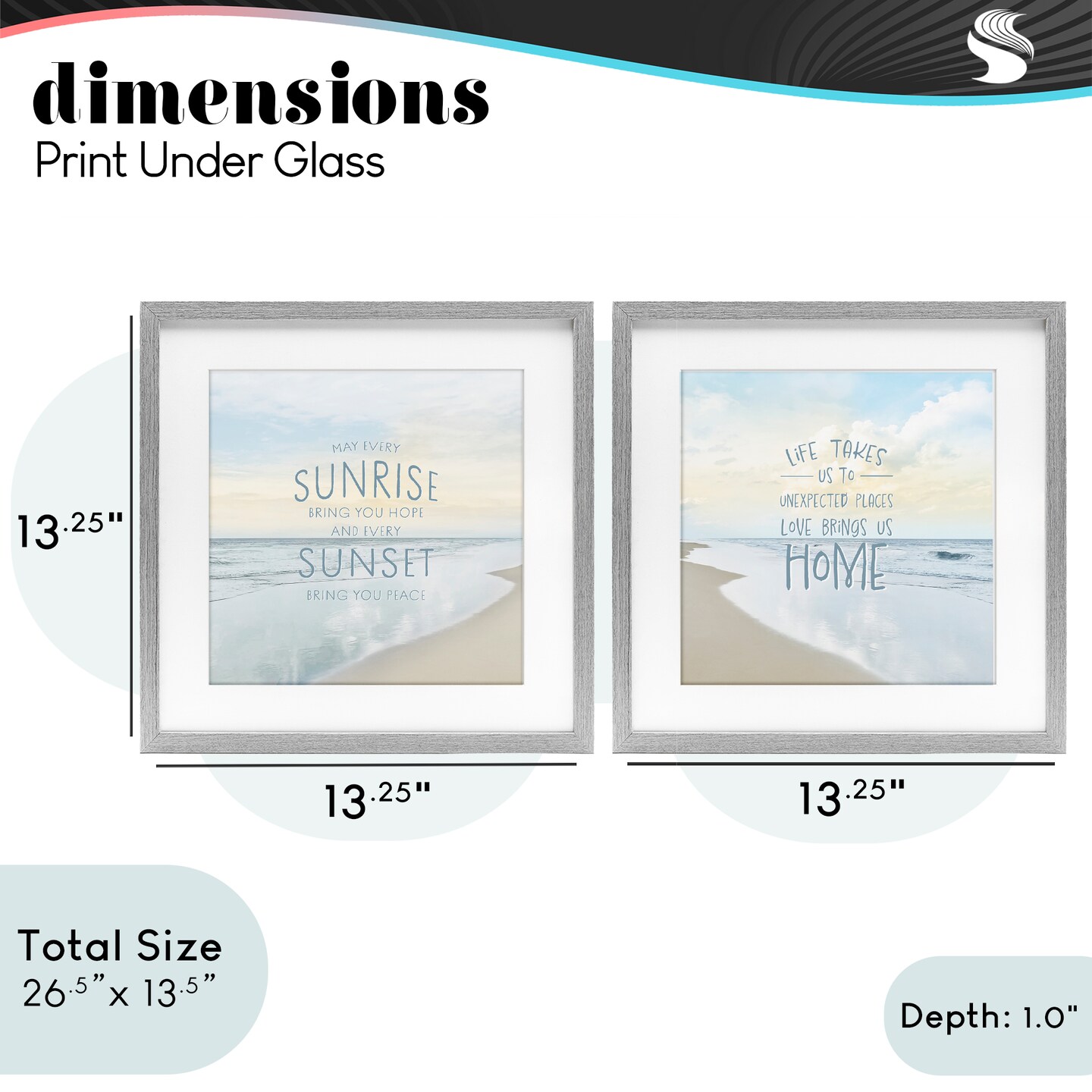 Stupell Industries Beautiful Beach Inspirations 2pc Framed Print Under Glass Set, design by Natalie Carpentieri