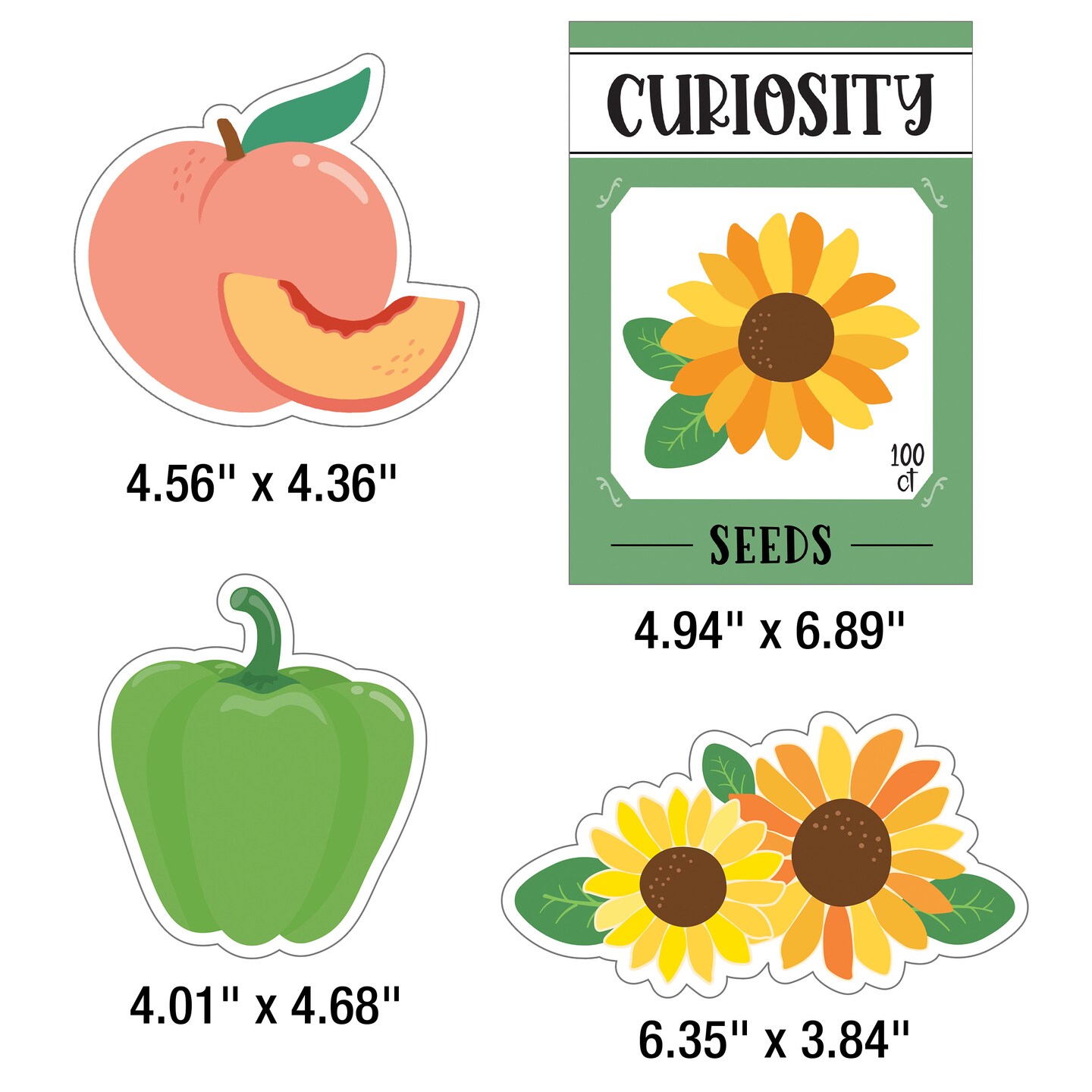 Carson Dellosa Growing Hearts and Minds 50pc Prepunched Bulletin Board Set, Encourage Positivity, Farmers Market Theme Decorations for Homeschool and Classroom Decor