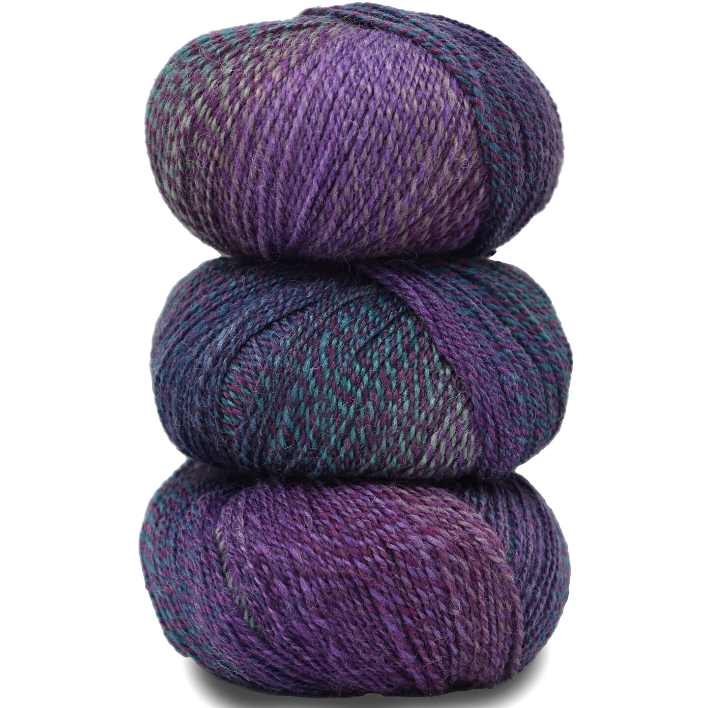 Double Helix by Living Dreams Yarn. Soft, Colorful Wool Yarn for Crochet, Knitting, Weaving. Self-Striping Sport Weight Yarn, 3 Pack, 150g