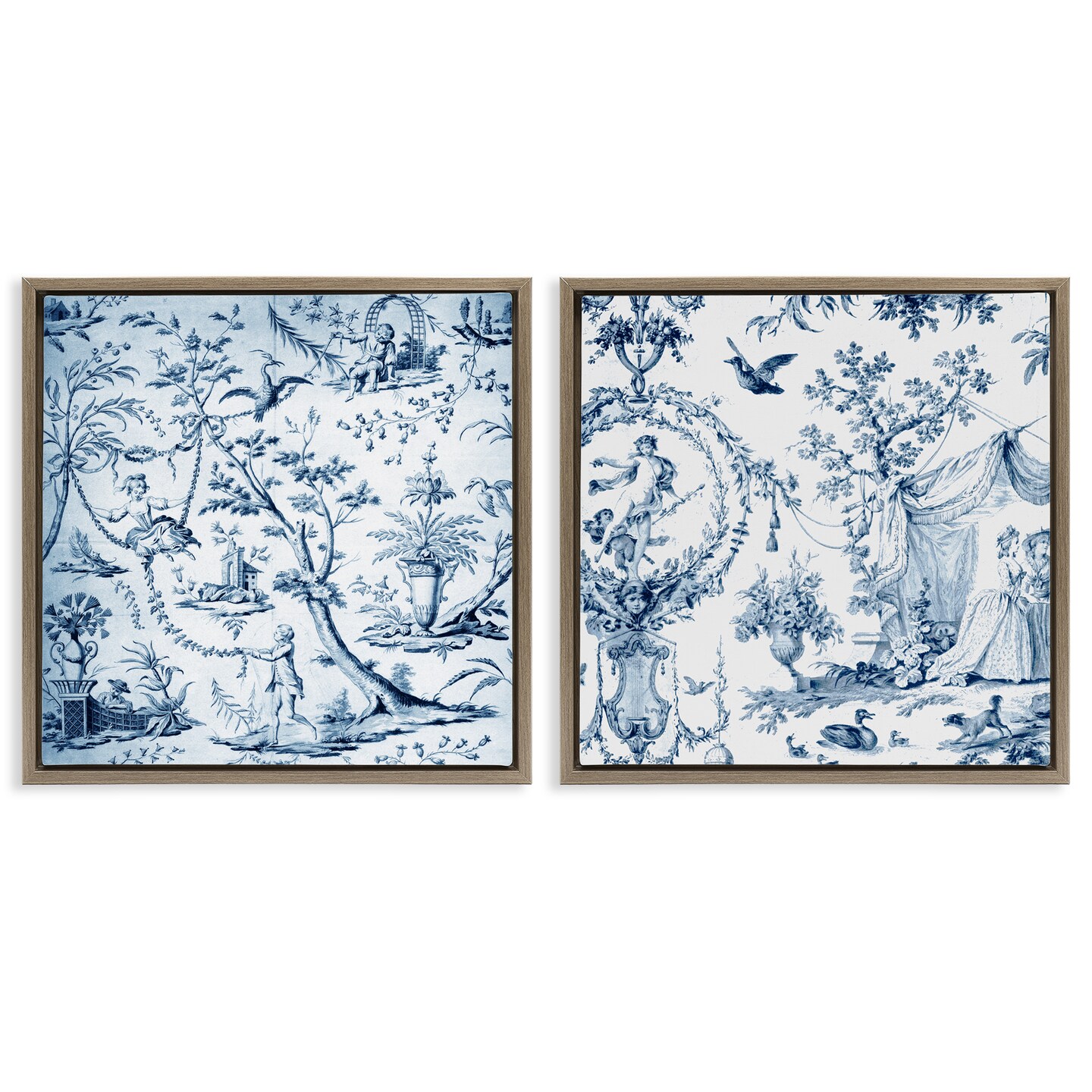 Stupell Industries Intricate Toile Scenery 2pc Floating Frame Set, design by Vintage Hustle