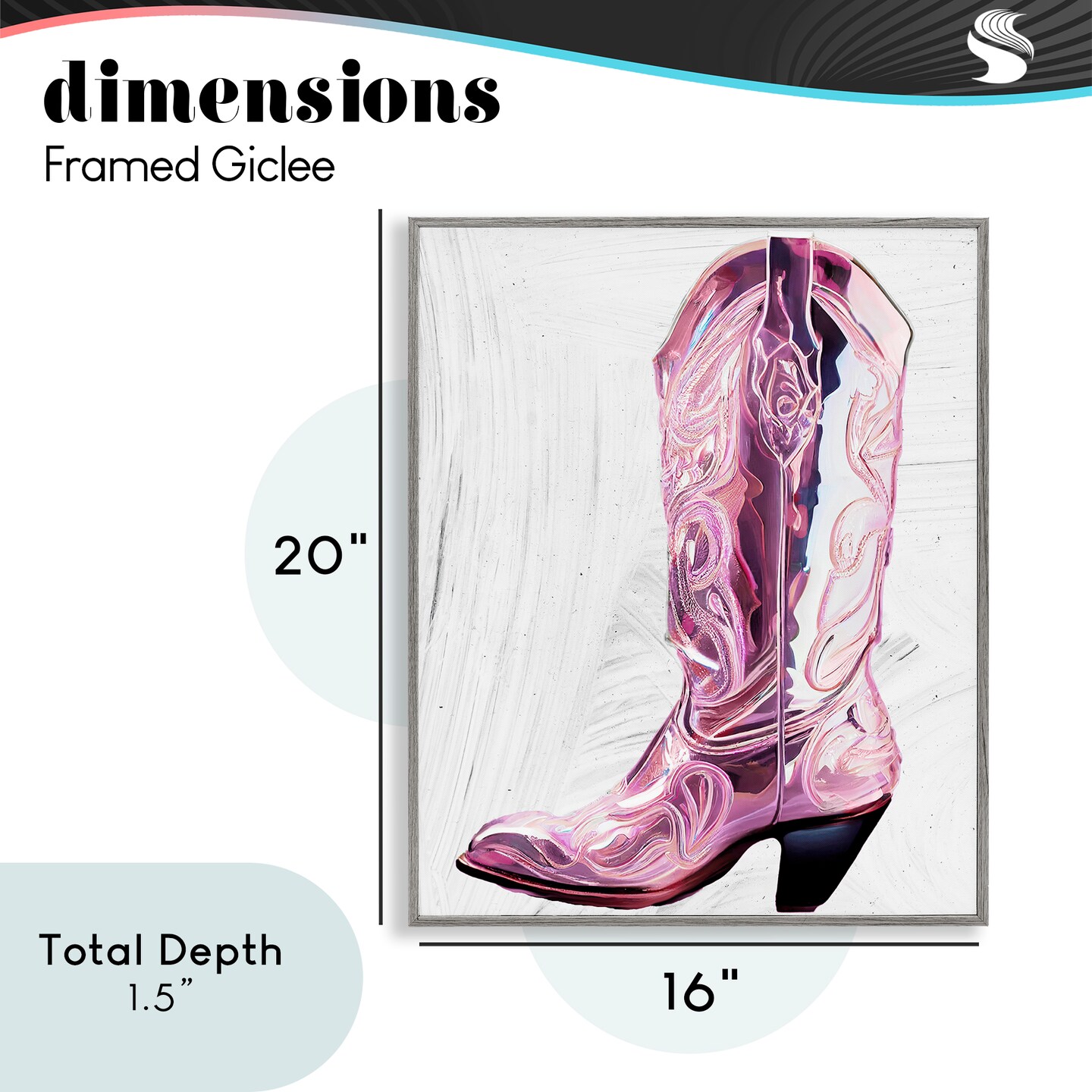 Stupell Industries Cowgirl Cinderella's Boot Framed Giclee, design by Sasha