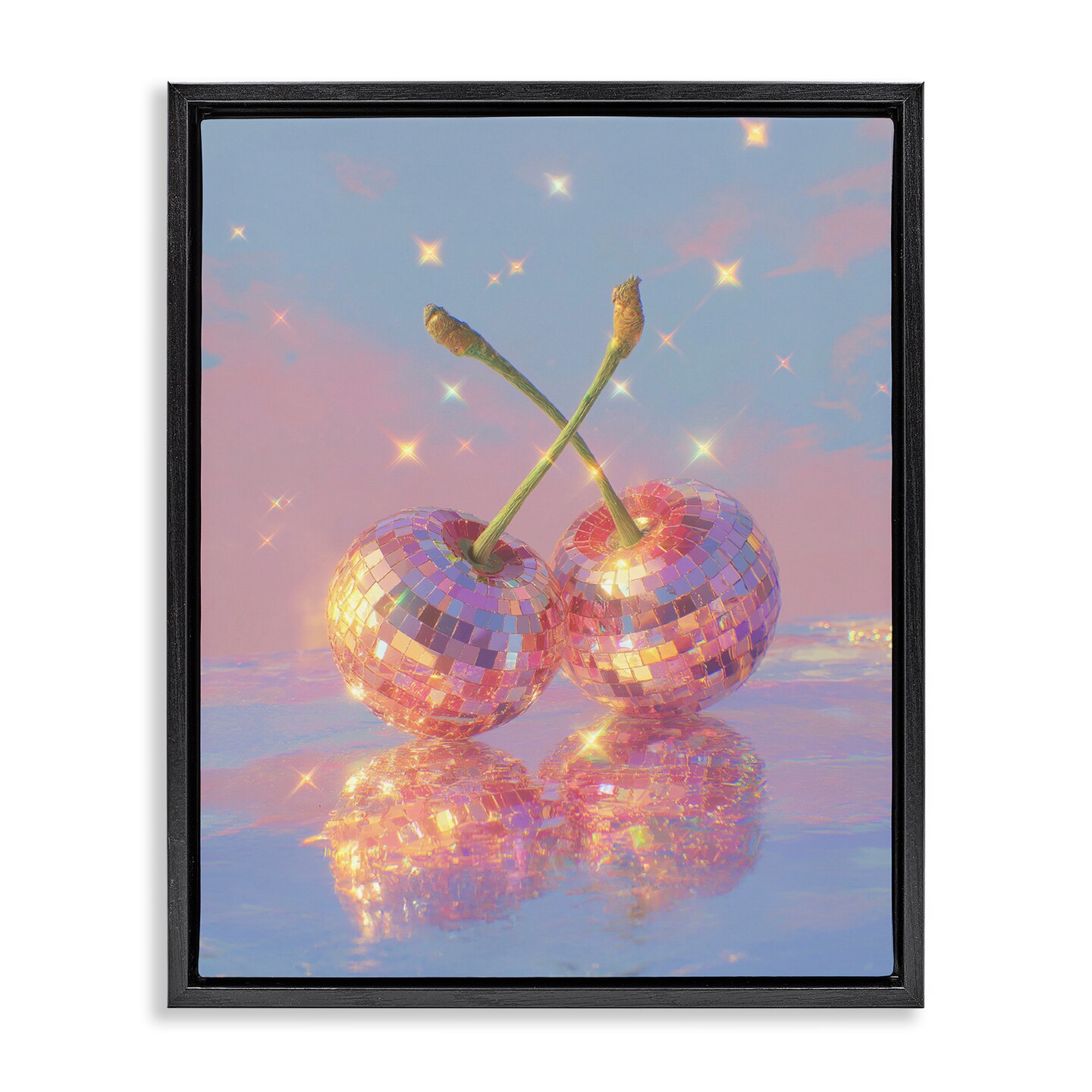 Stupell Industries Disco Cherry Reflection Floating Frame, design by Ziwei Li