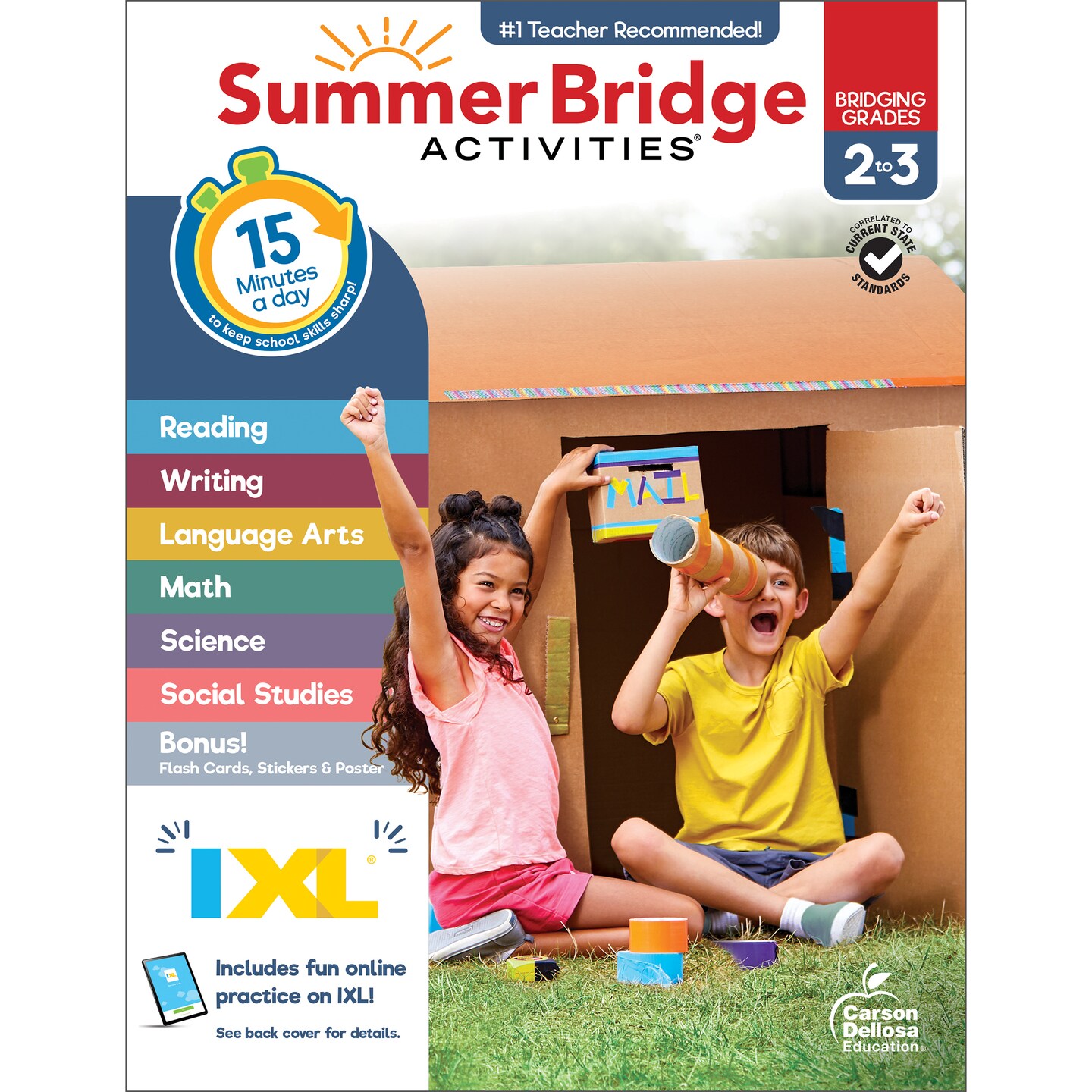 Summer Bridge Activities 2nd to 3rd Grade Workbooks, Activity Book With Math, Language Arts, Reading Comprehension, Science, Social Studies, Writing, Fitness, Flash Cards, Stickers and More