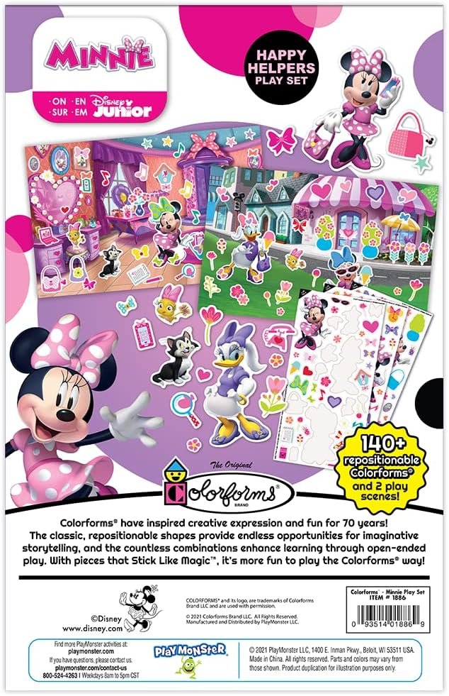 Colorforms - Disney Minnie Mouse Box Set - Pieces Stick Like Magic! - Fun Storytelling Play - Ages 3+