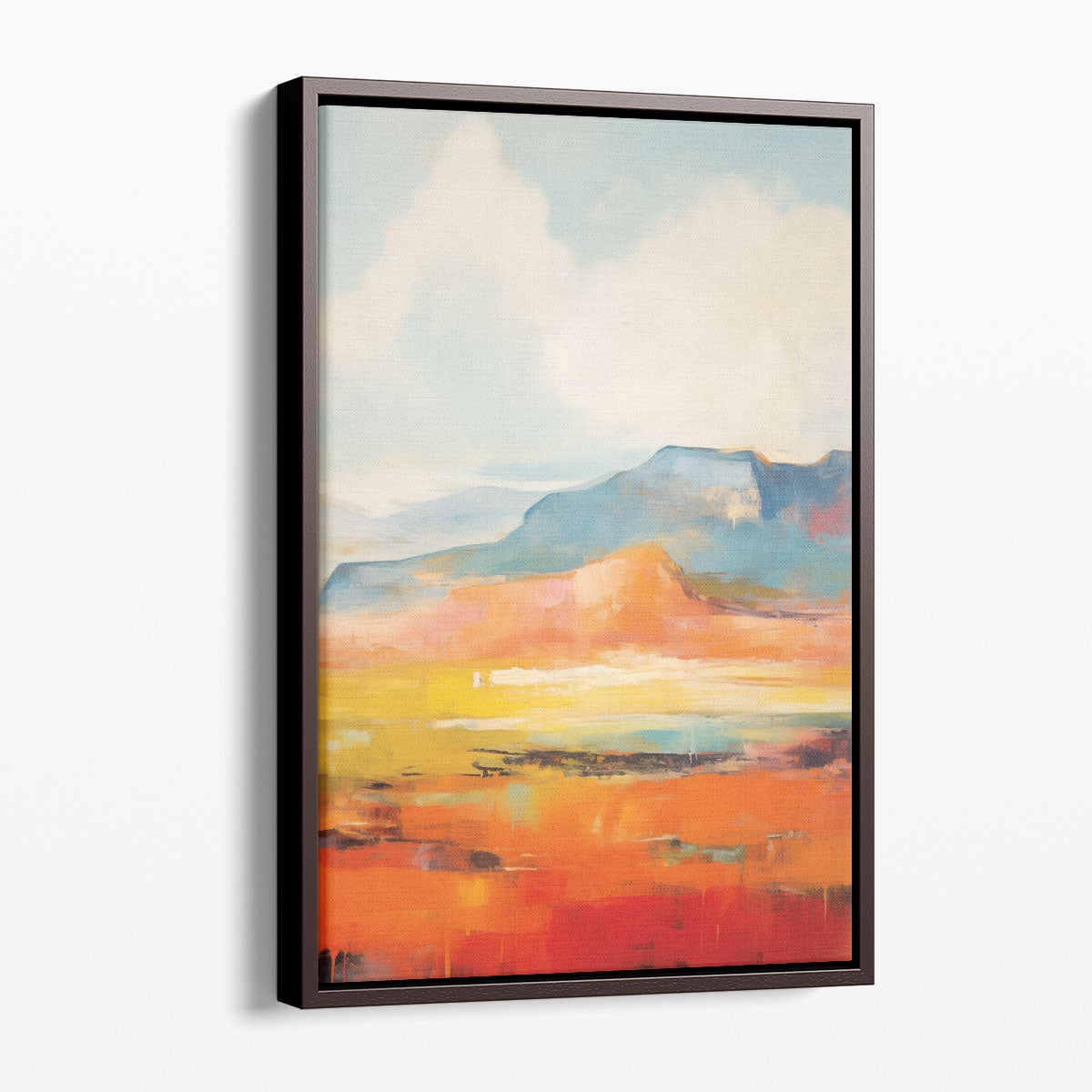 Orange Abstract Mountain Landscape Canvas Art Print – Framed Canvas for Living Room and Bedroom Decor | Alpine Fields product 2
