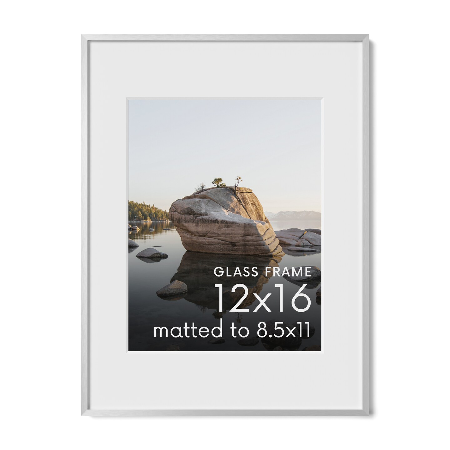Haus and Hues Aluminum Glass and Matted Picture Frame
