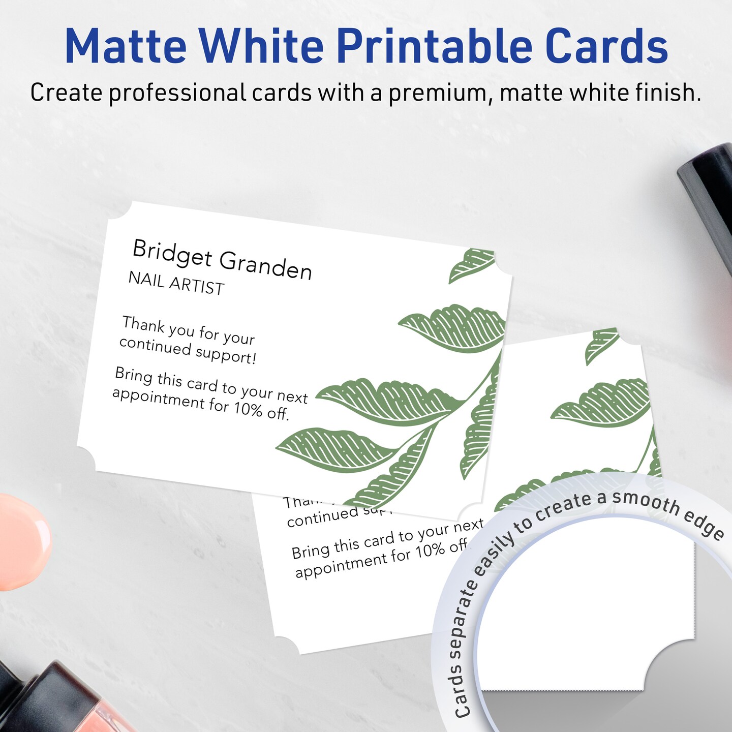Avery Matte White Postcards, 6" x 9" Rectangle Scalloped Edge