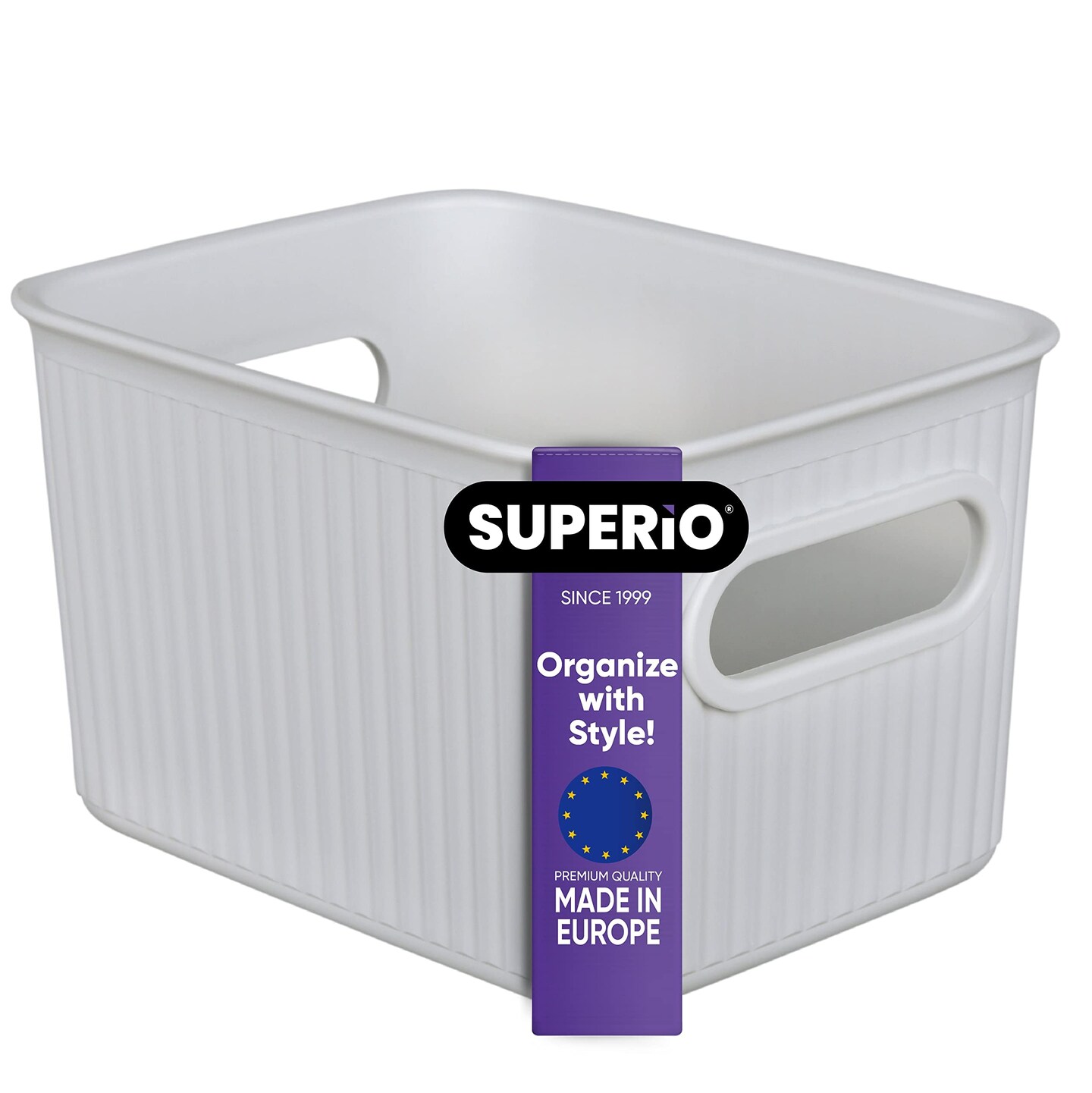 Superio Plastic Storage Container Bins, Organizer Baskets, Boxes for Organizing Closet Shelves Drawer Shelf