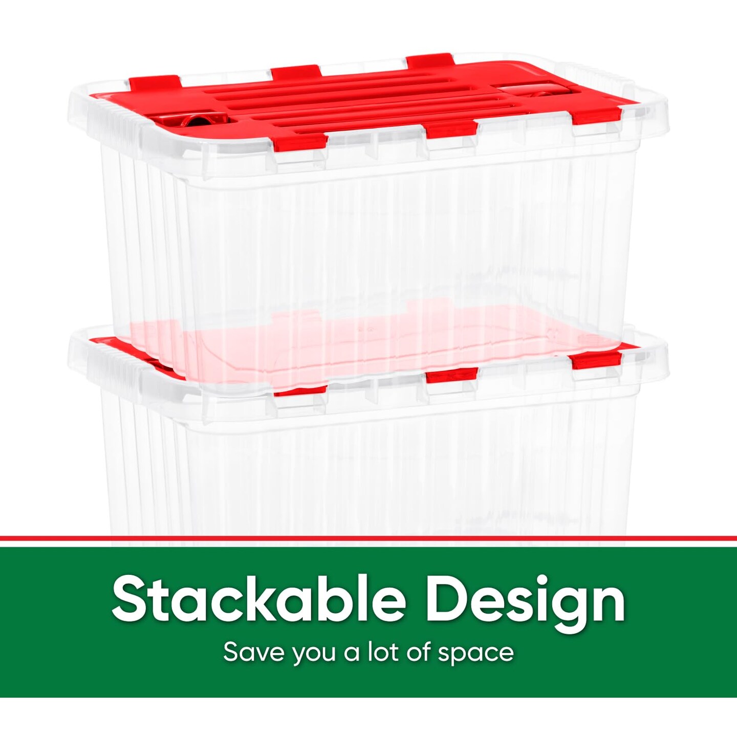 Superio Storage Box with Hinged Lids, Plastic Container Bins for Organizing with Attached Lid, Stackable Crates, BPA Free, Organizers for Home, Office, Dorm