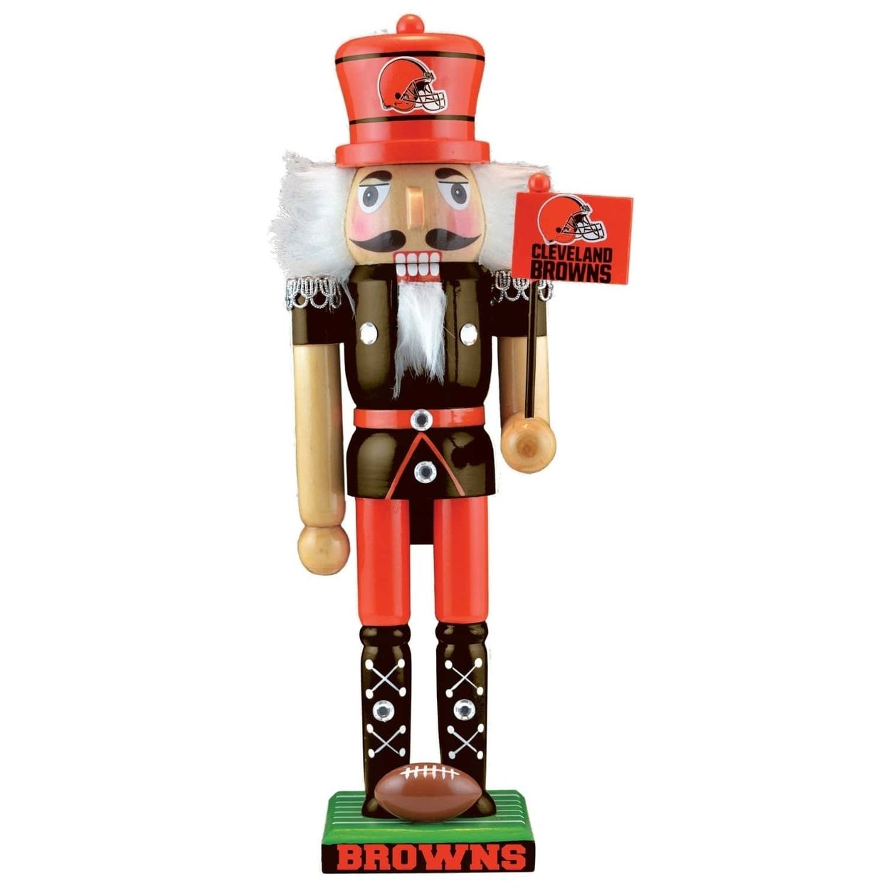 Cleveland Browns Nfl Collectible Nutcracker Solid Wood Handcrafted Team Decor