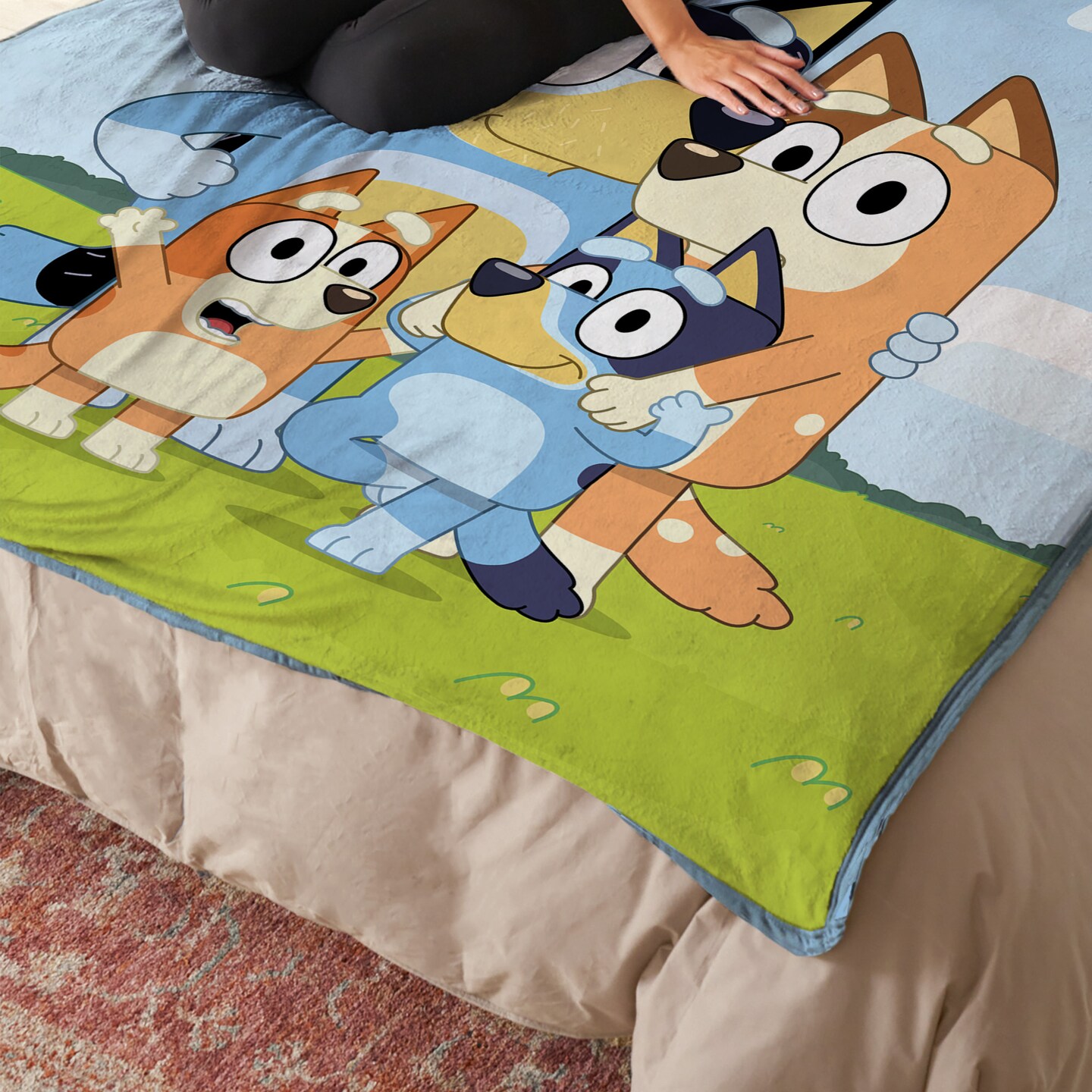 Bluey Family Photo Micro Raschel Throw Blanket 48&#xD7;60 Inches
