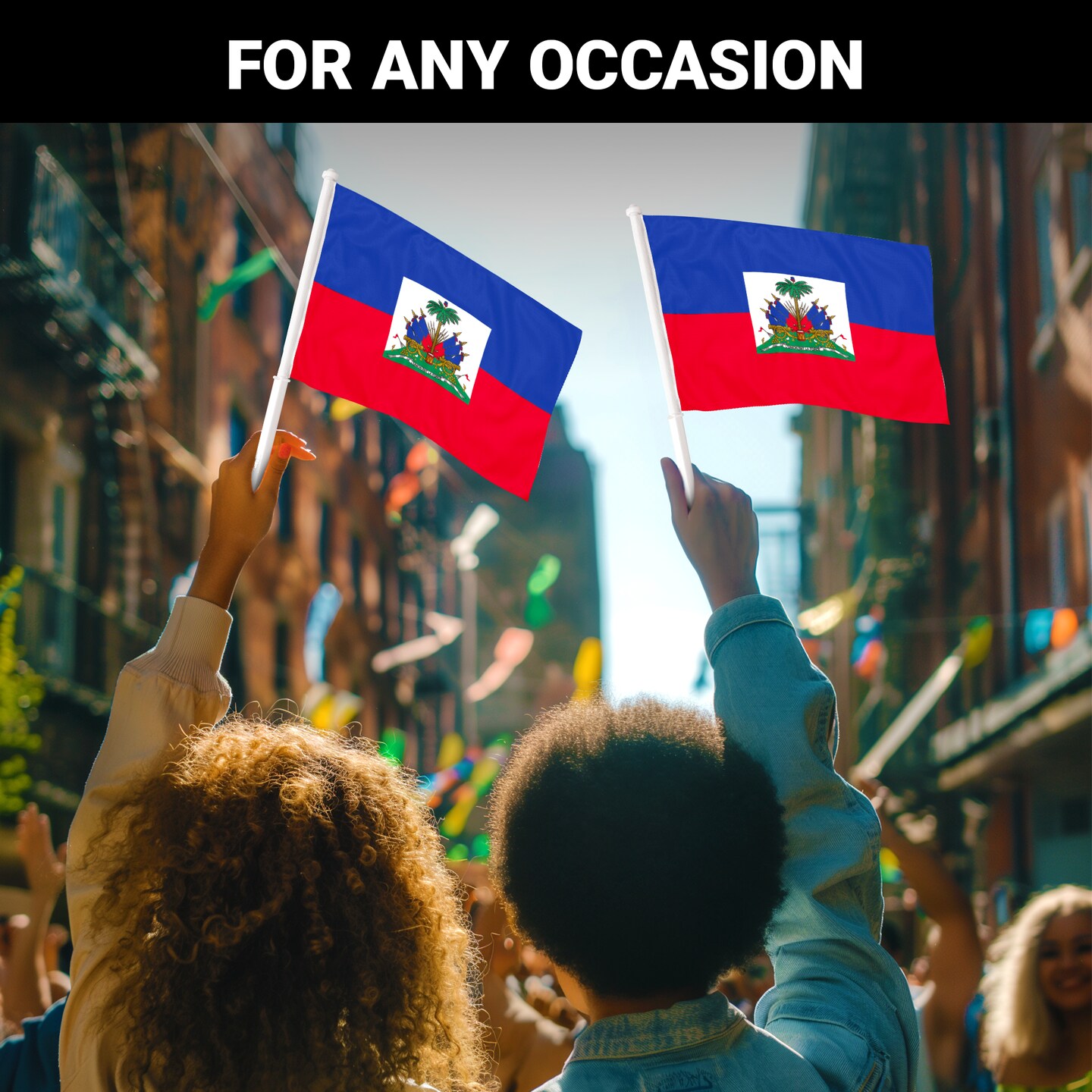 G128 2 Pack: Haiti Haitian Car Flag | 11x17 In | Double LiteWeave Pro Series Double Sided Printed 150D Polyester | Flagpole Included | Perfect for Festival Celebrations, Parades