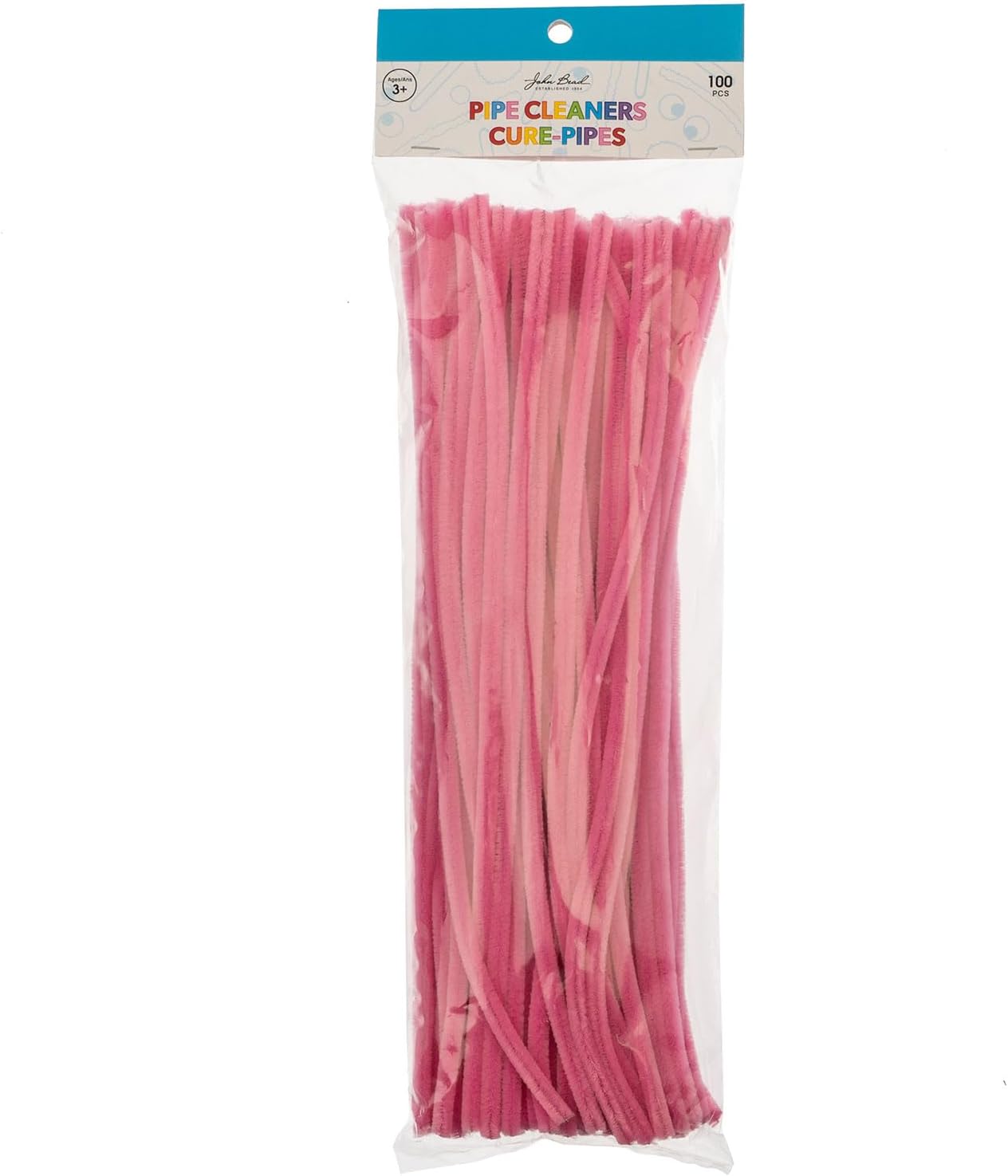 John Bead 12in x 6mm Chenille Pipe Cleaners, 100pcs