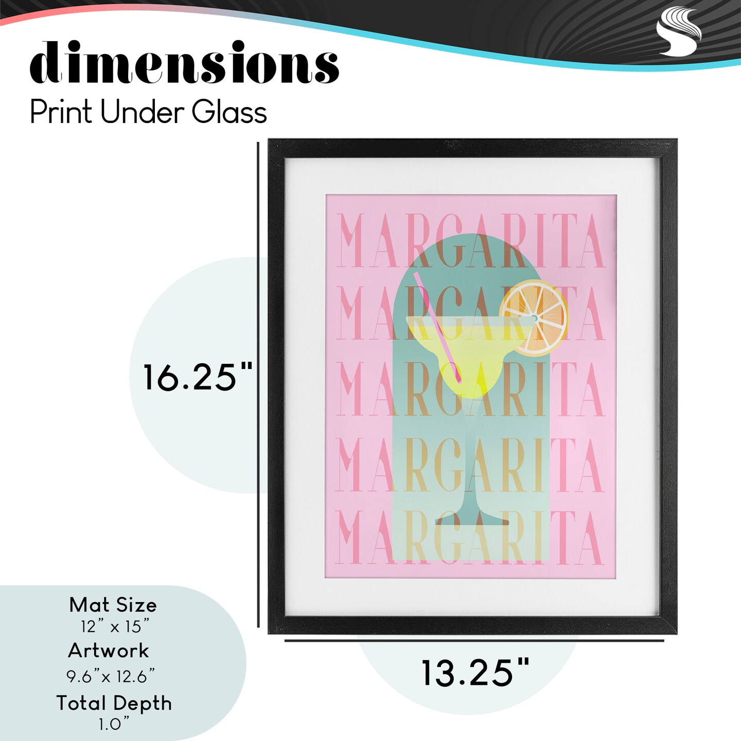 Stupell Industries Retro Pastel Margarita Framed Print Under Glass, design by Lil' Rue
