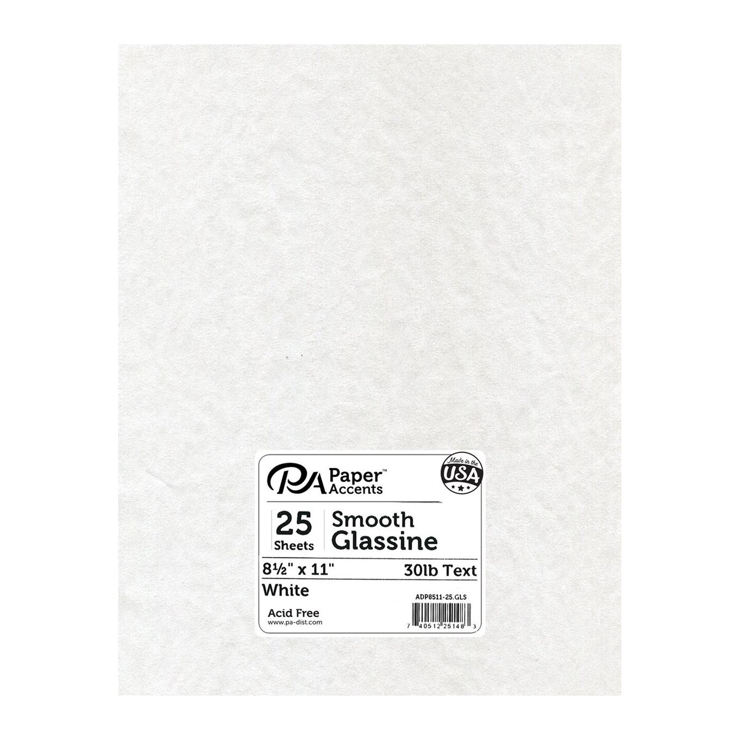Accent Design Paper Accents Glassine Paper 8.5x11, 30lb, 25-Pack, White, Onion Skin Paper, Transparent Craft Paper, Smooth Finish, Acid-Free for Arts, Crafts, Tracing & Packaging