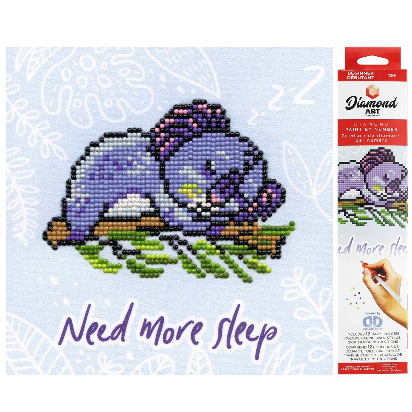 Diamond Art By Leisure Arts Koala Sleep, 8&#x22;X8&#x22;, Beginner Diamond Painting Kits For Adults, Art For Adults, Kit, Painting