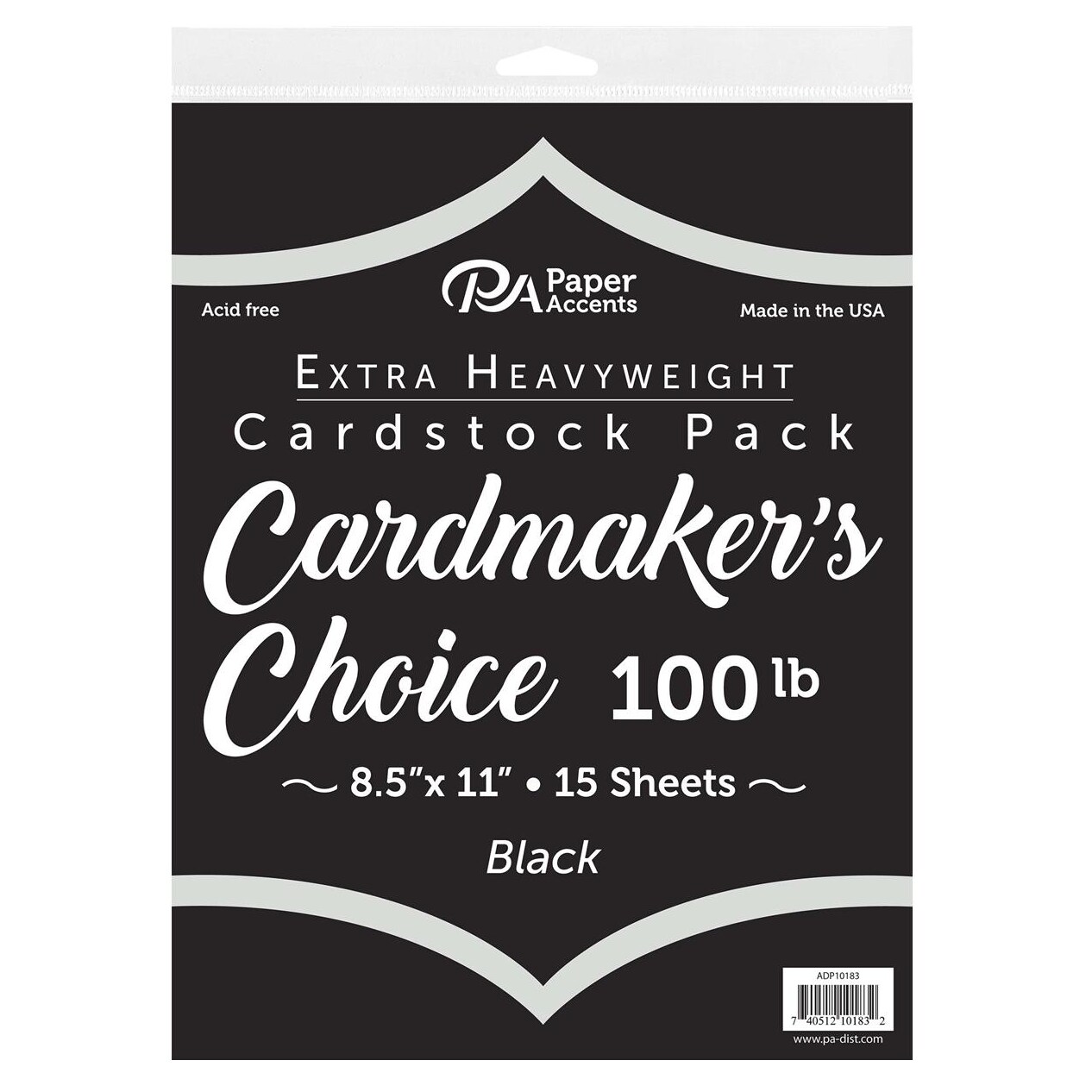 Accent Design Paper Accents Cardmakers Choice 8.5x11 100lb Black, Colored Cardstock Paper For Card Making, Scrapbooking, Printing, Quilling and Crafts, 15 pieces
