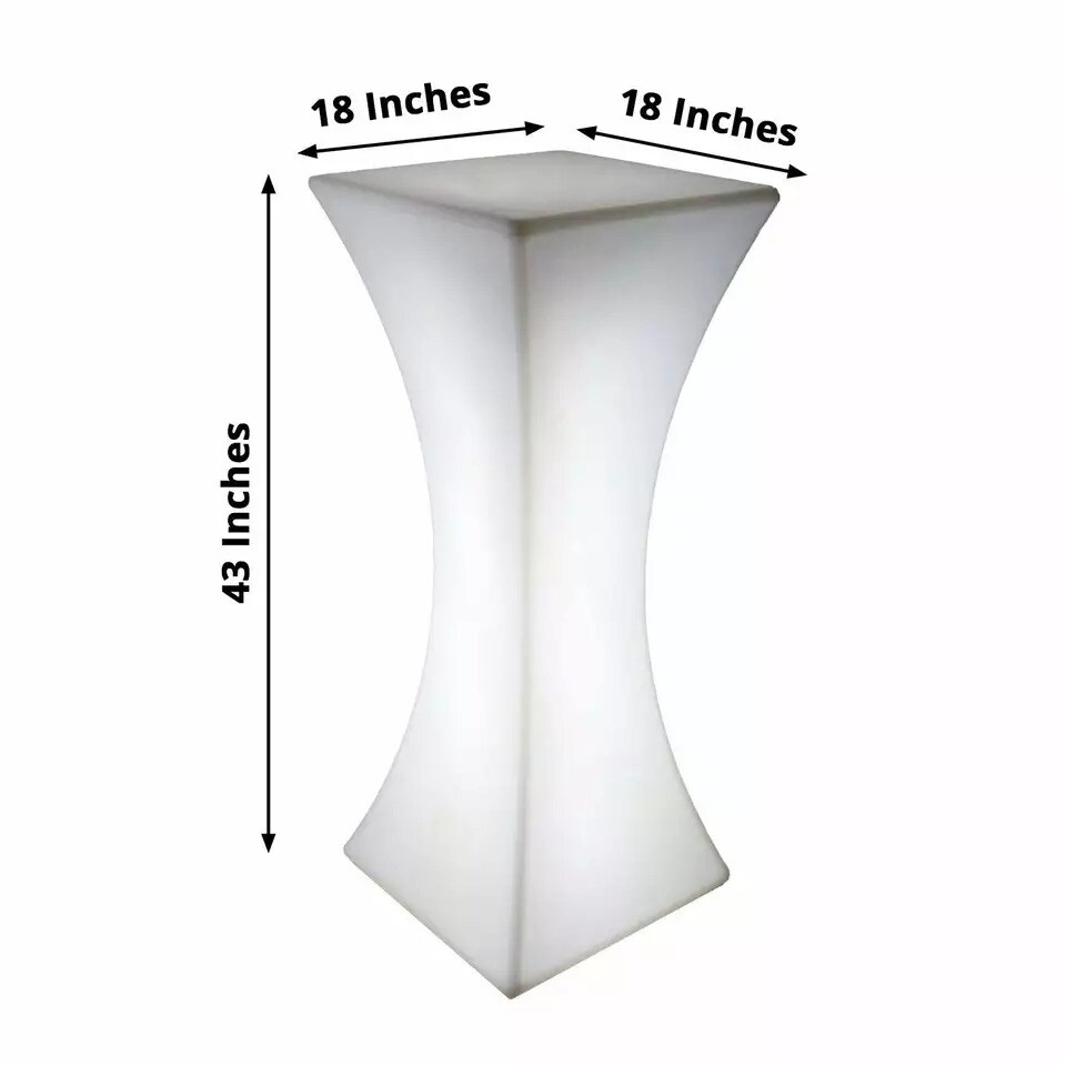 18&#x22; x 43&#x22; Assorted Light Up Cocktail Table Cordless LED Furniture Party Events
