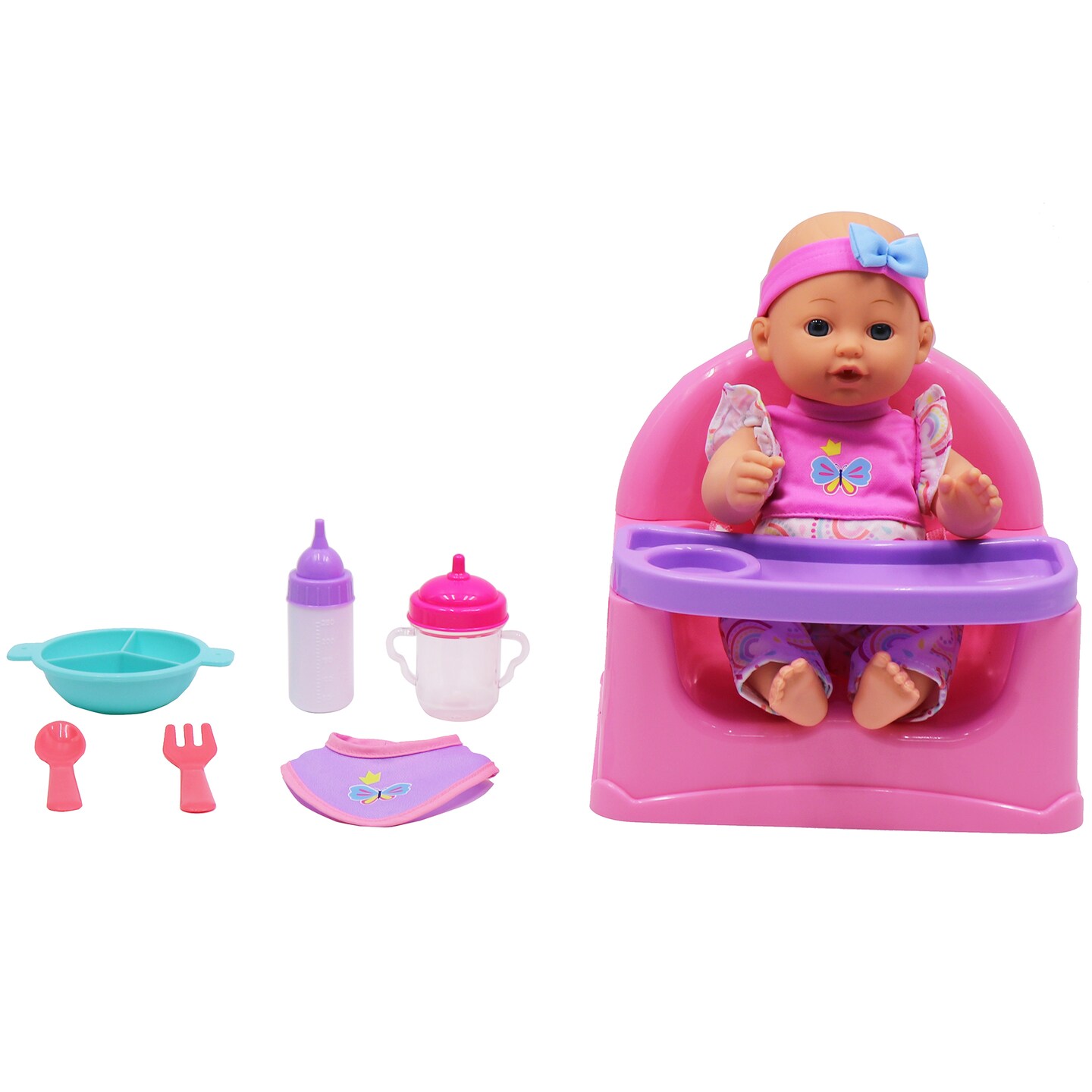Dream Collection: Feeding Fun Doll Set w/ 12&#x22; Baby Doll - Gi-Go Dolls, Kids Playset, Ages 3+