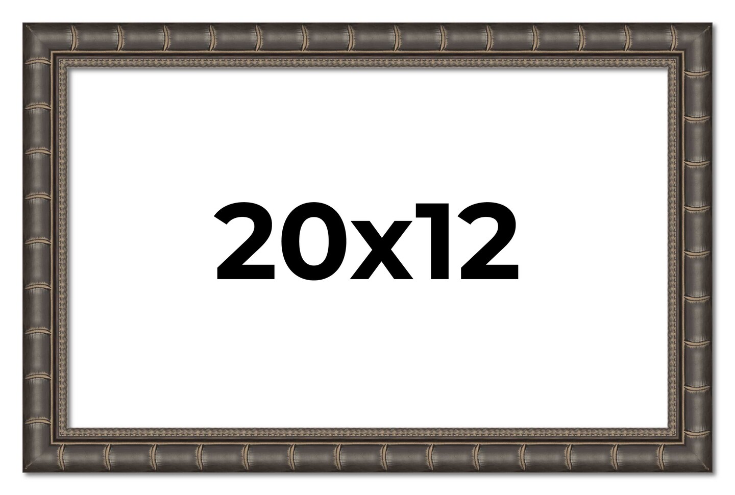 20x12 Modern Bamboo Picture Frame with UV-Resistant Acrylic & Acid Free Backing, Available in 5 Finishes - Gold, Silver, Brown, Black, and Natural