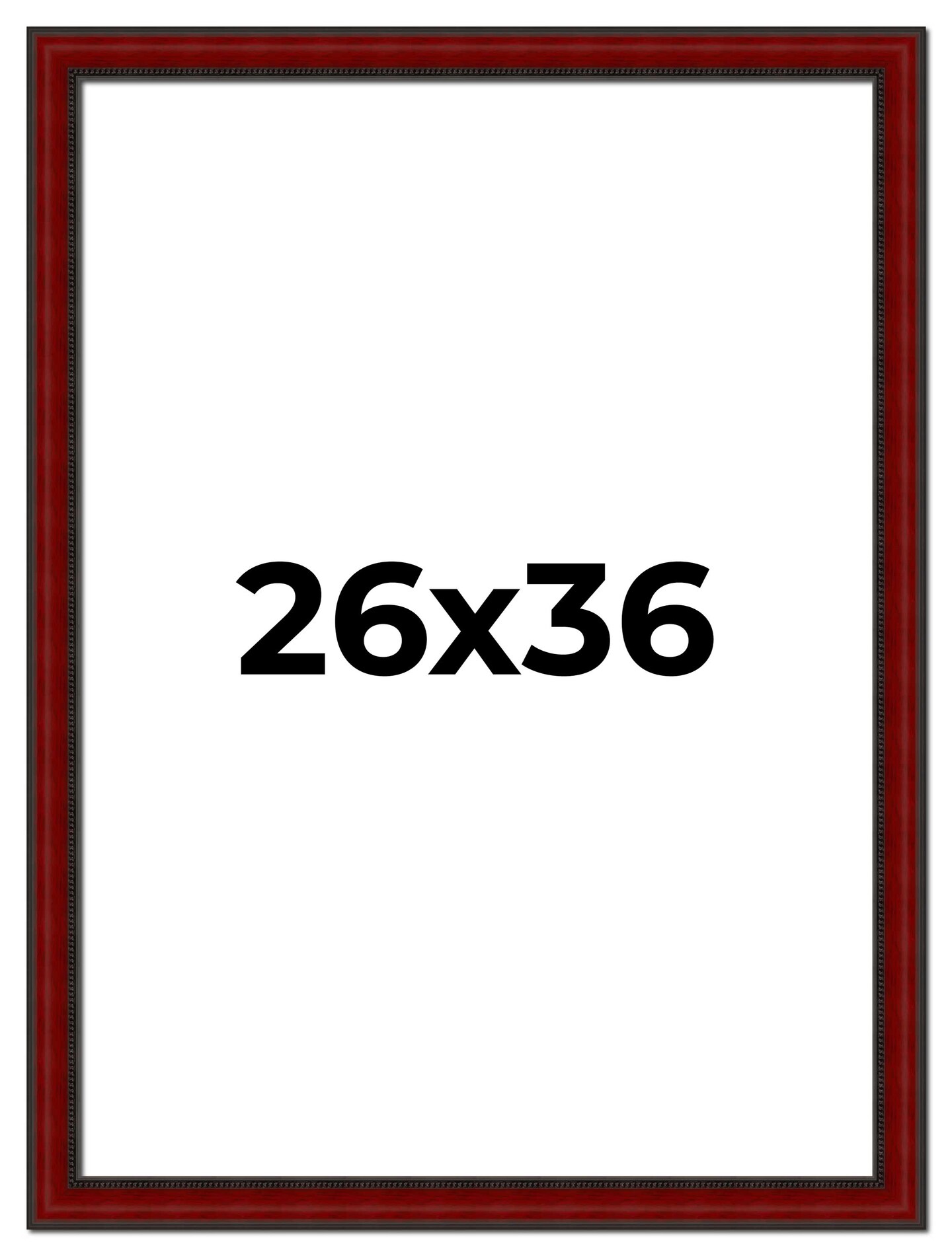 26x36 Weathered Red Picture Frame - UV Acrylic, Foam Board Backing, Hanging Hardware