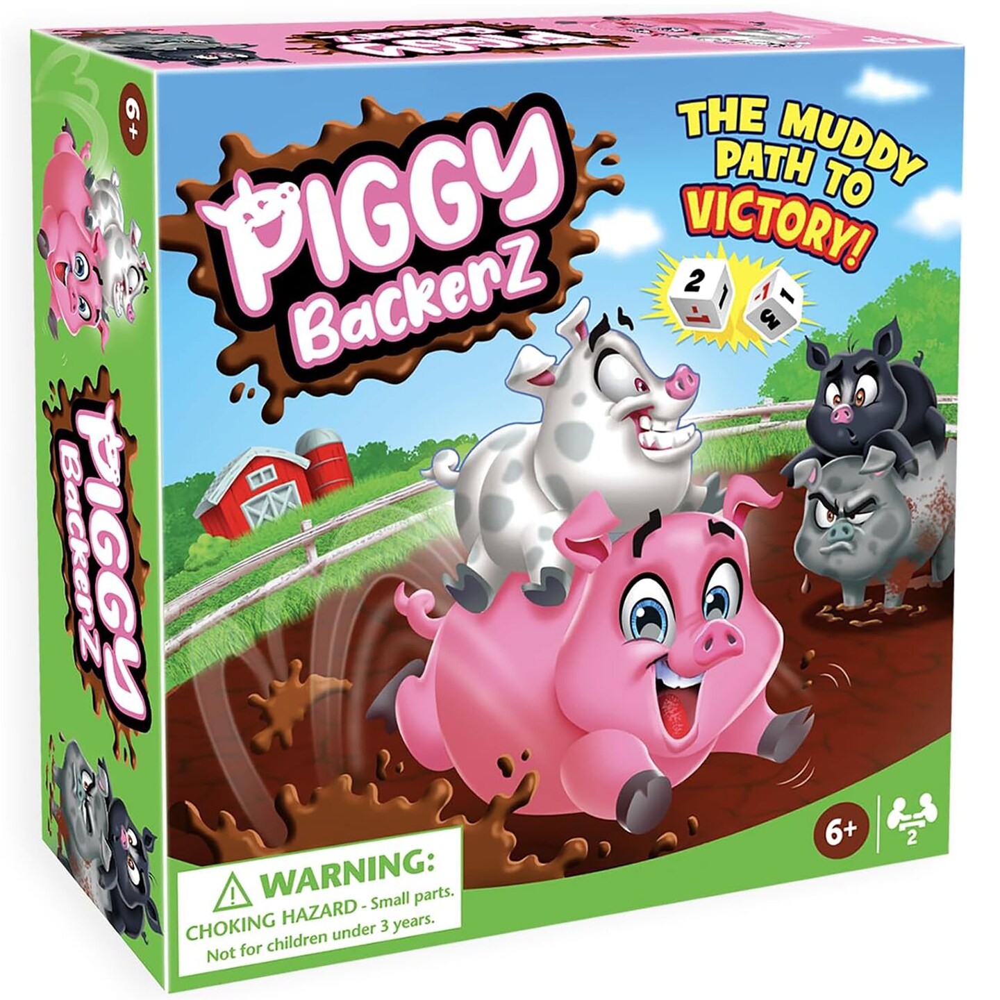 RandomLine of Creative Things: Piggy Backerz - Light Strategy Board Game, Dice &#x26; Piece Moving, Simple Rules &#x26; Fun Gameplay, Kids Ages 6+, 2 Players