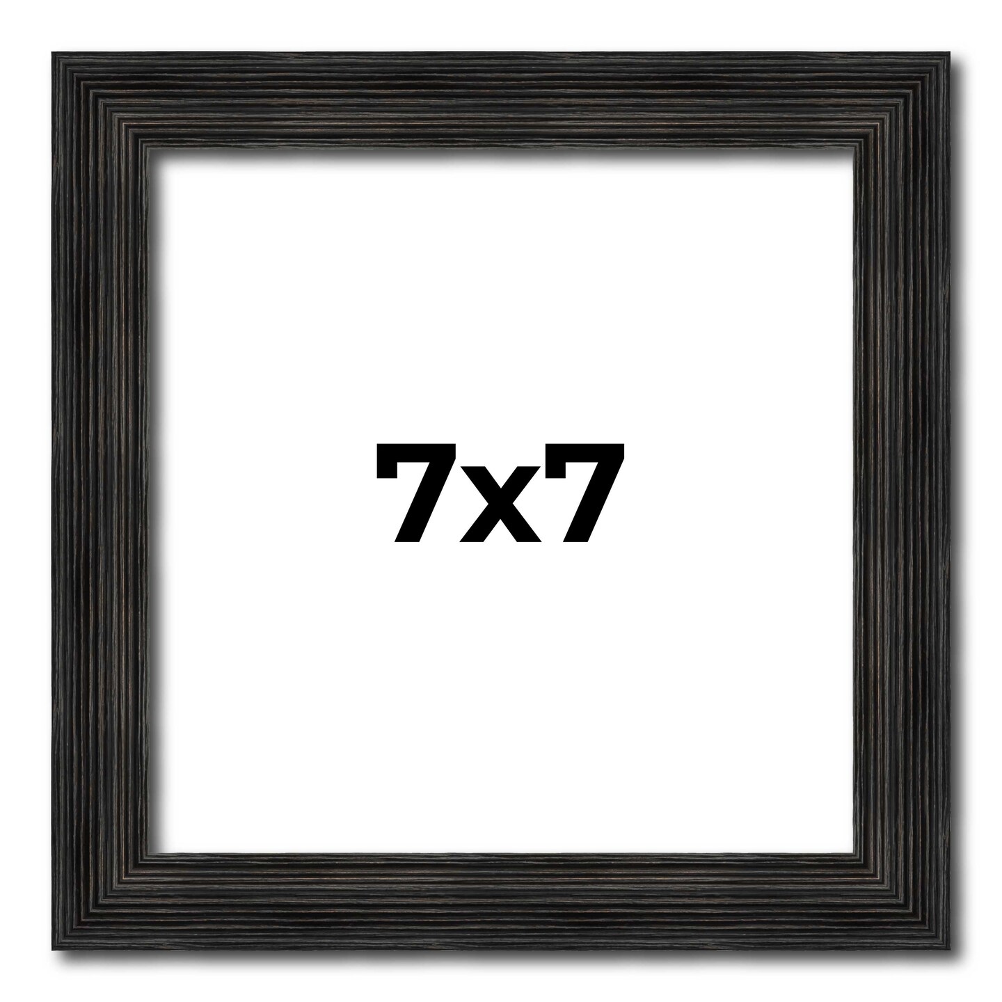 7x7 Thin Barnwood Picture Frame with UV-Resistant Acrylic & Acid Free Backing, Available in 2 Paint Finishes - Grey and Black