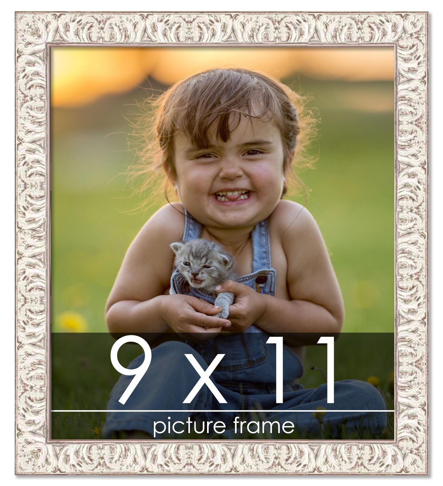 Photo Size Refined White Picture Frame - UV Acrylic, Foam Board Backing, Hanging Hardware