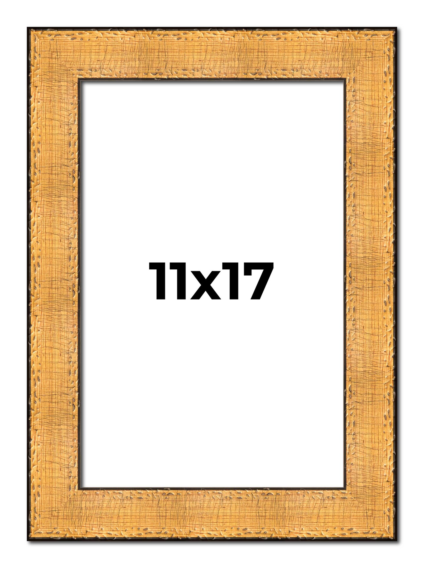 11x17 Embellished Gold Picture Frame - UV Acrylic, Foam Board Backing, Hanging Hardware