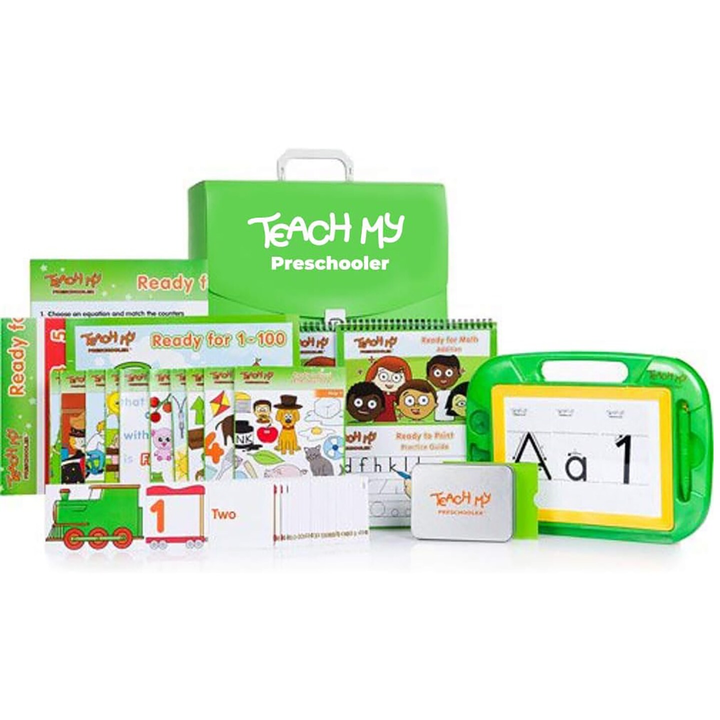 Teach My: Learning Kit - Preschooler - Screen Free Set, Numbers-Math-Reading-Printing, Storage Case, Guided Child Development, 20 Mins A Day, Ages 3+