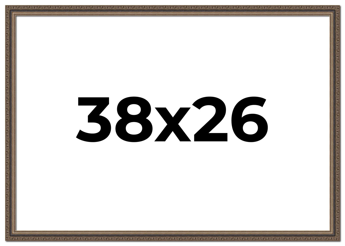 38x26 Sculpted Silver Picture Frame - UV Acrylic, Foam Board Backing, Hanging Hardware