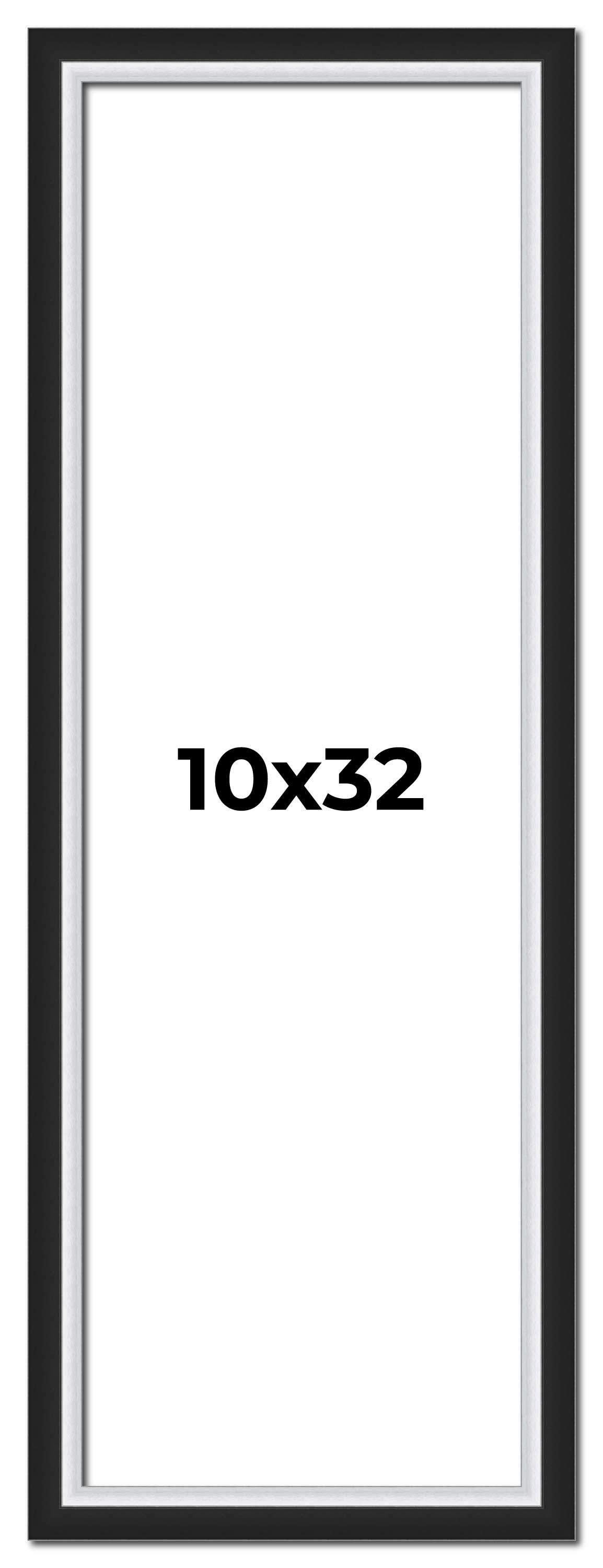 Panoramic Flat Silver Picture Frame - UV Acrylic, Foam Board Backing, Hanging Hardware