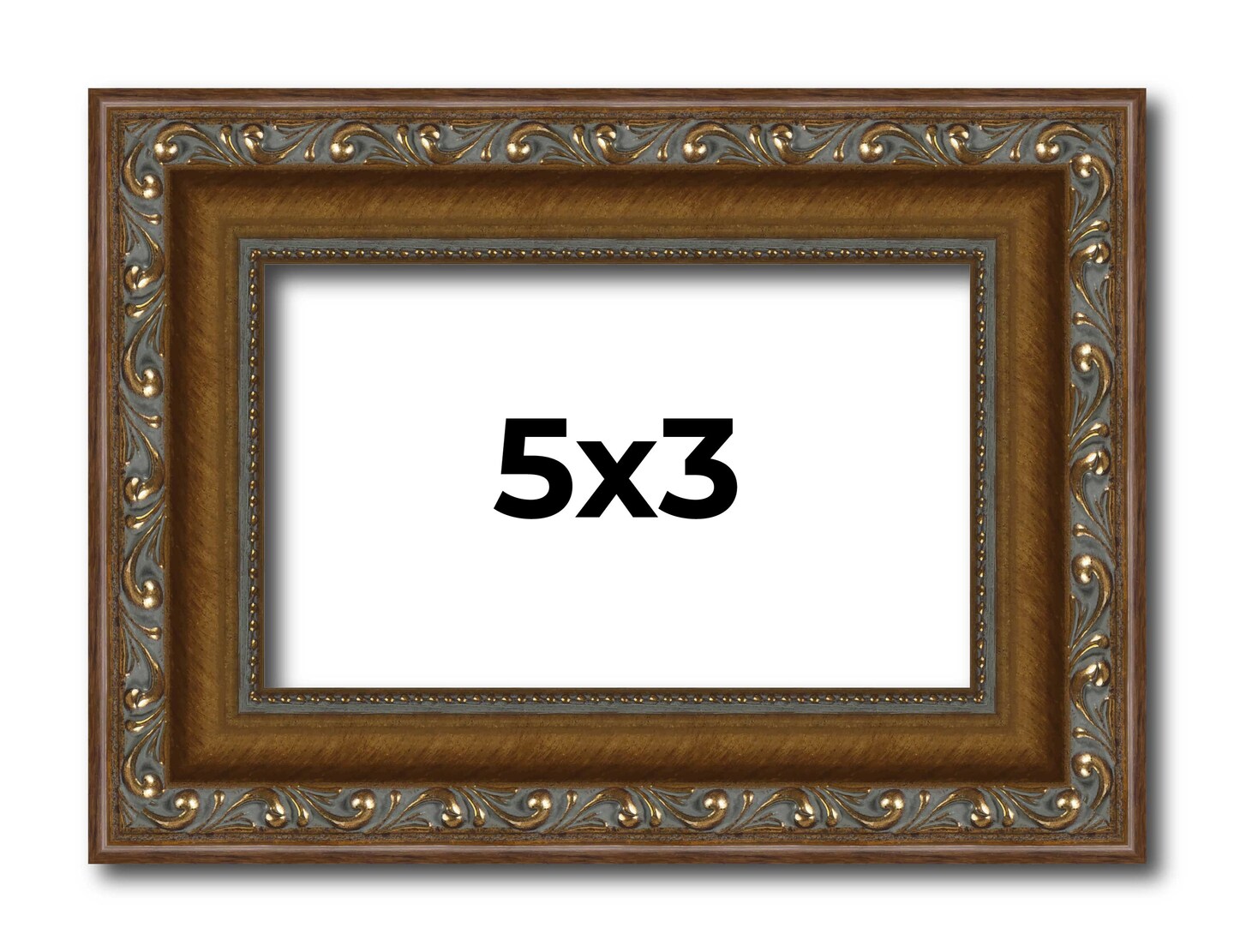 5x3 Sign 5x3 Sculpted Gold Picture Frame - UV Acrylic, Foam Board Backing ...