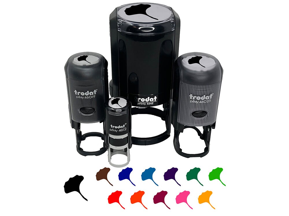 Ginkgo Leaf Solid Self-Inking Rubber Stamp for Stamping Crafting Planners