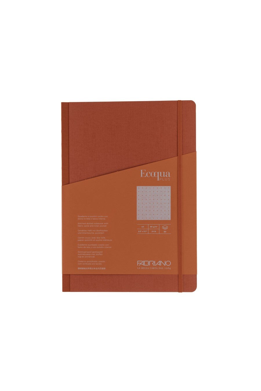 Fabriano Ecoqua Plus Sewn-Bound Notebook, 8.3" x 11.7", A4, 80 Sheets