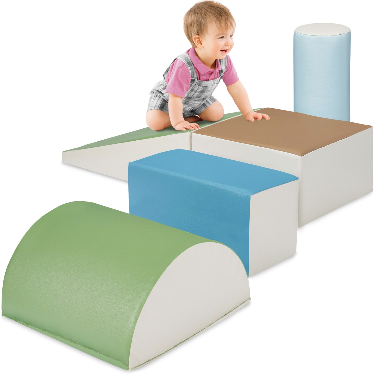 Best Choice Products 5-Piece Kids Climb & Crawl Soft Foam Block Playset Structures for Child Development