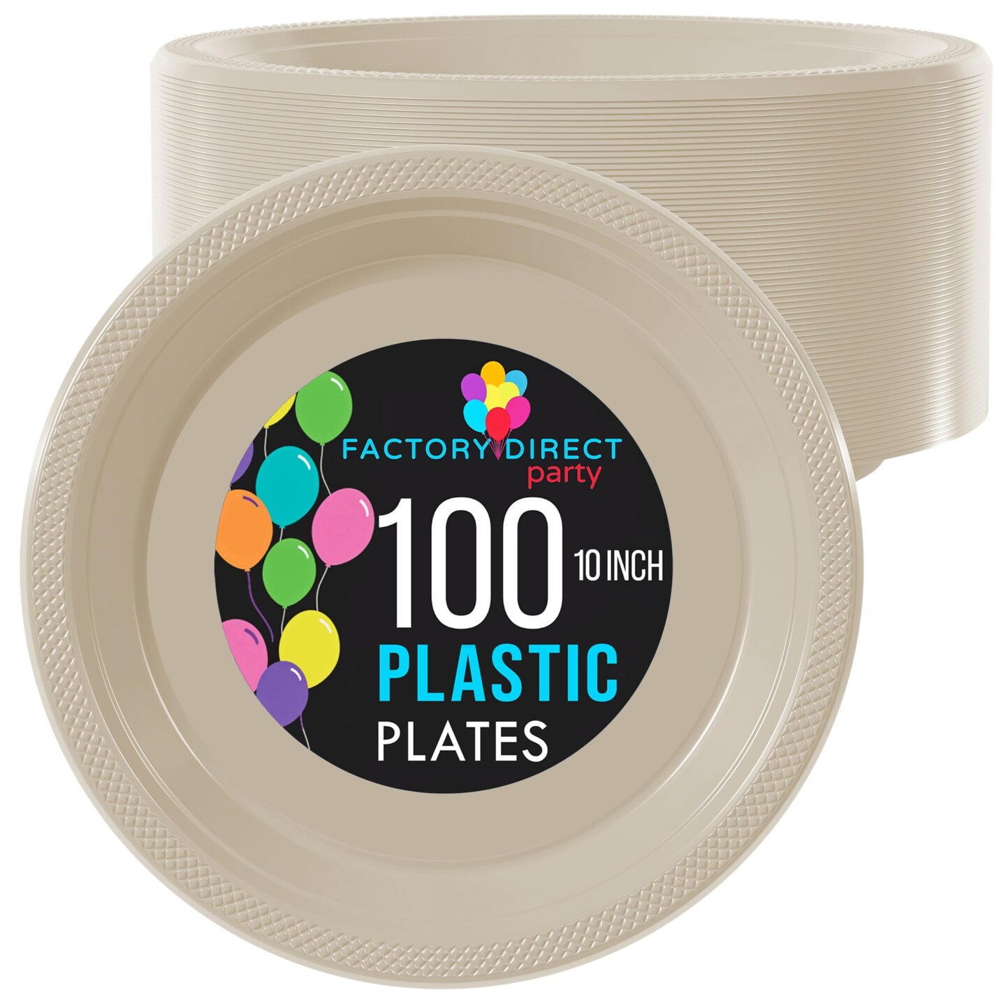 Party Solids Plastic Plates For Party Disposable Plates Heavy Duty Supplies 100 Pcs Plastic Dinnerware Sets Heavy Duty 350 GSM Disposable Dinnerware Set by Exquisite
