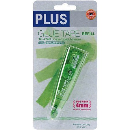 Plus Small Glue Tape Refill 3/16"X26' (fits Green TG-724) Acid Free, Dot Pattern Adhesive