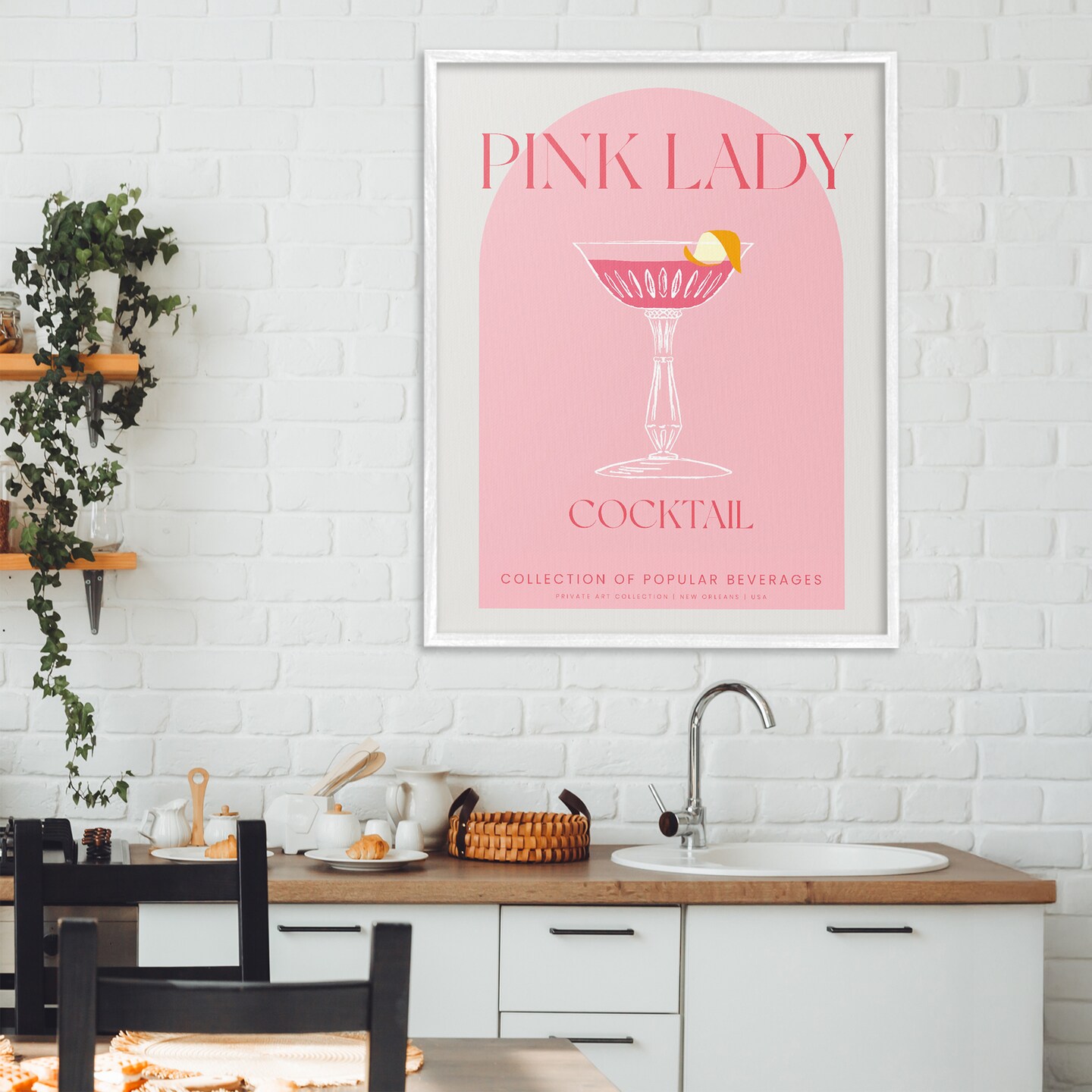 Stupell Industries Stylish Retro Pink Lady Framed Giclee, design by Lil' Rue