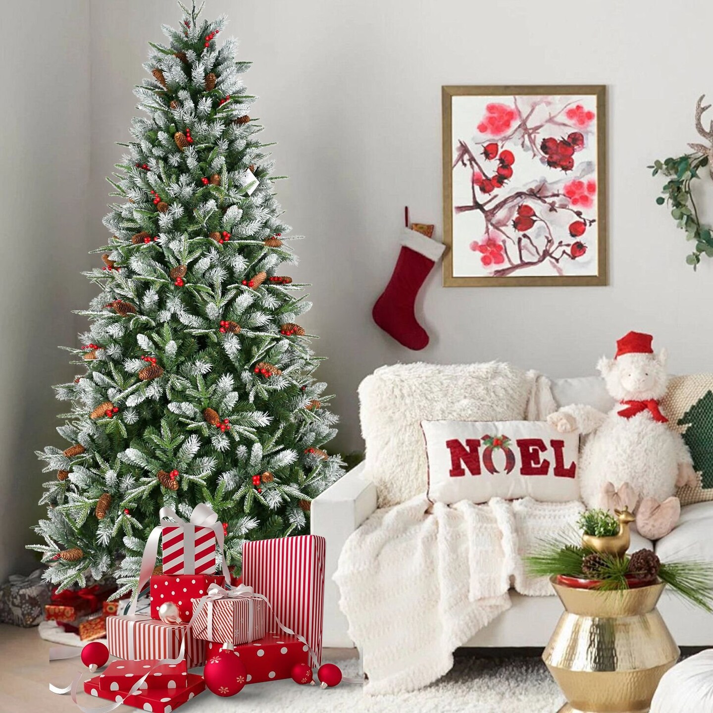 Edge Collections - 4' - Lifelike & Flocked Christmas Tree Collection for Festive Décor - 1 Piece