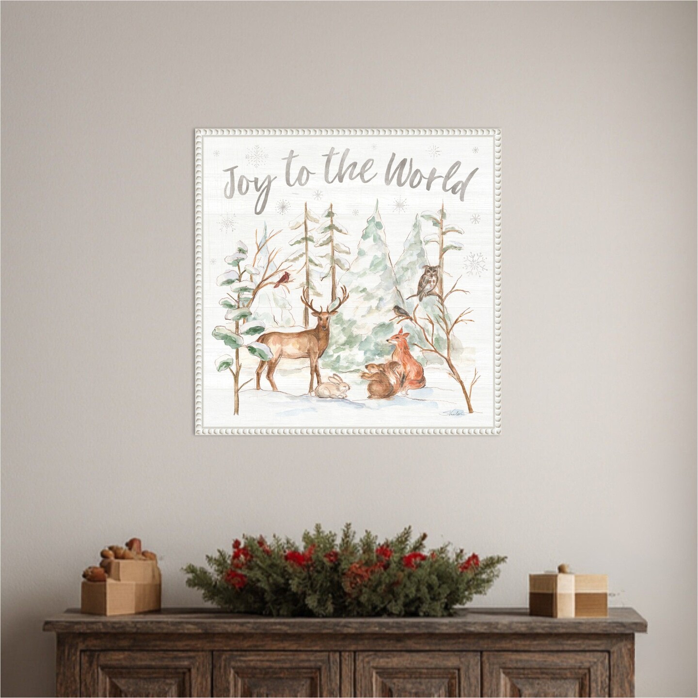 Winter Wonderland IV by Silvia Vassileva 22-in. W x 22-in. H. Canvas Wall Art Print Framed