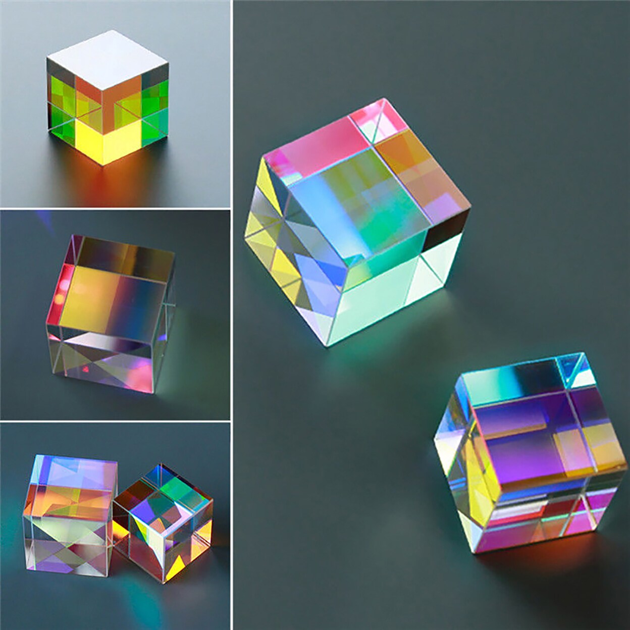 Six Sides Polishing Compact Glass Cube Prism X-Cube Prism Physic Teaching Tool