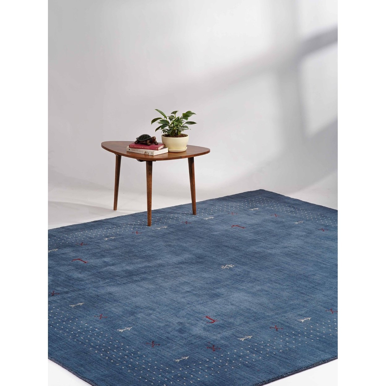 Rugsotic Hand Knotted Wool Area Rug Contemporary Blue 5X8 L00224 Durable