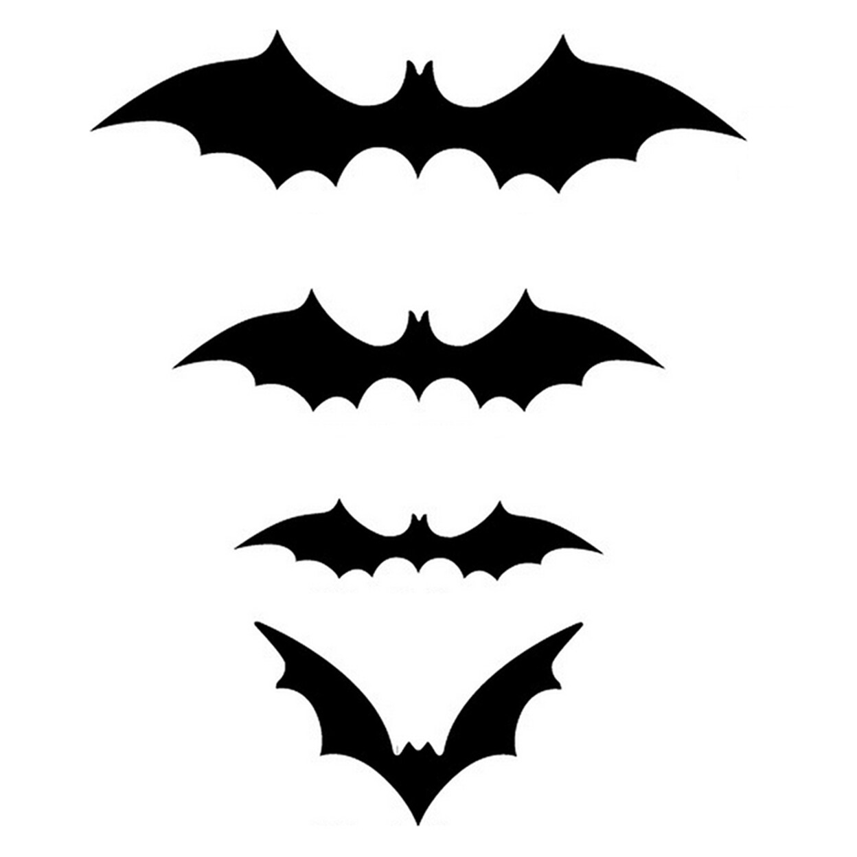 11/55/60/88/120Pcs Spooky 3D Bat Stickers Realistic Terrifying Self-Adhesive Stickers