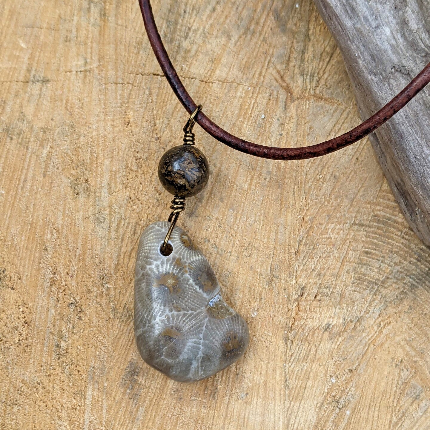 Charm Pendant Petoskey Stone Necklace Petoskey Stone Oval Necklace