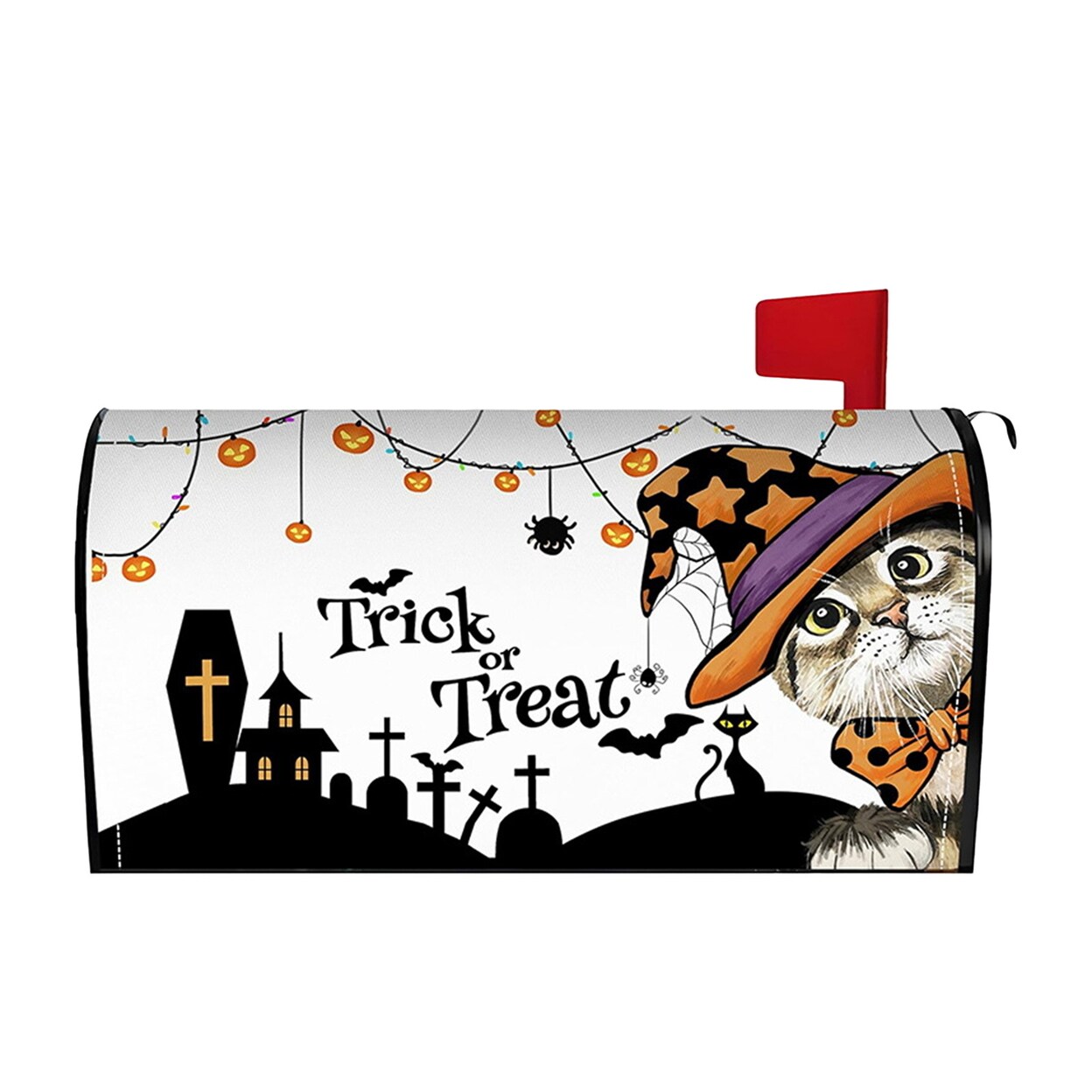 Mailbox Cover Halloween Themed Magnetic Mailbox Wrap Colorful Gothic Mailbox Sleeve For Garden Yard Home Outdoor Decor