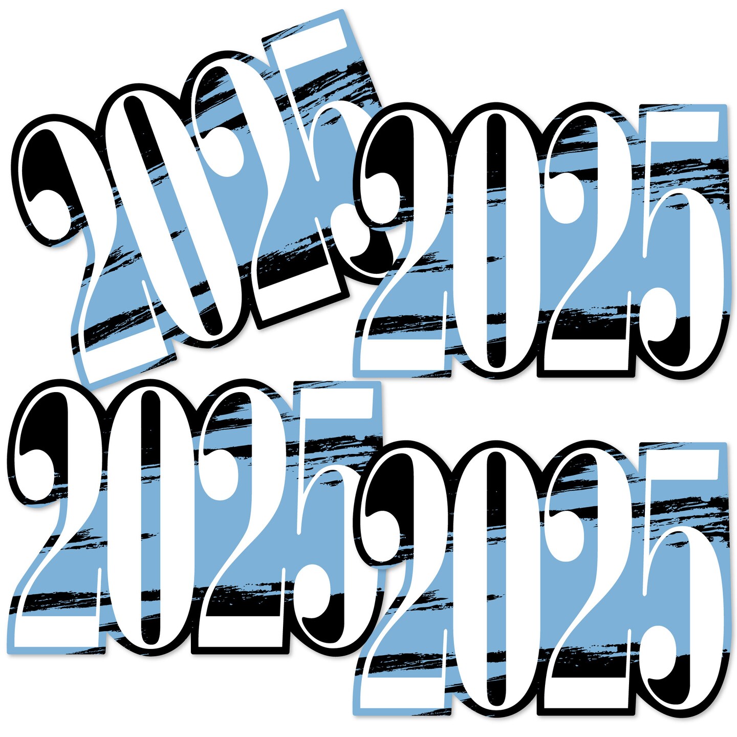 Big Dot of Happiness 2025 Light Blue Graduation Decorations - DIY Party Essentials - Set of 20
