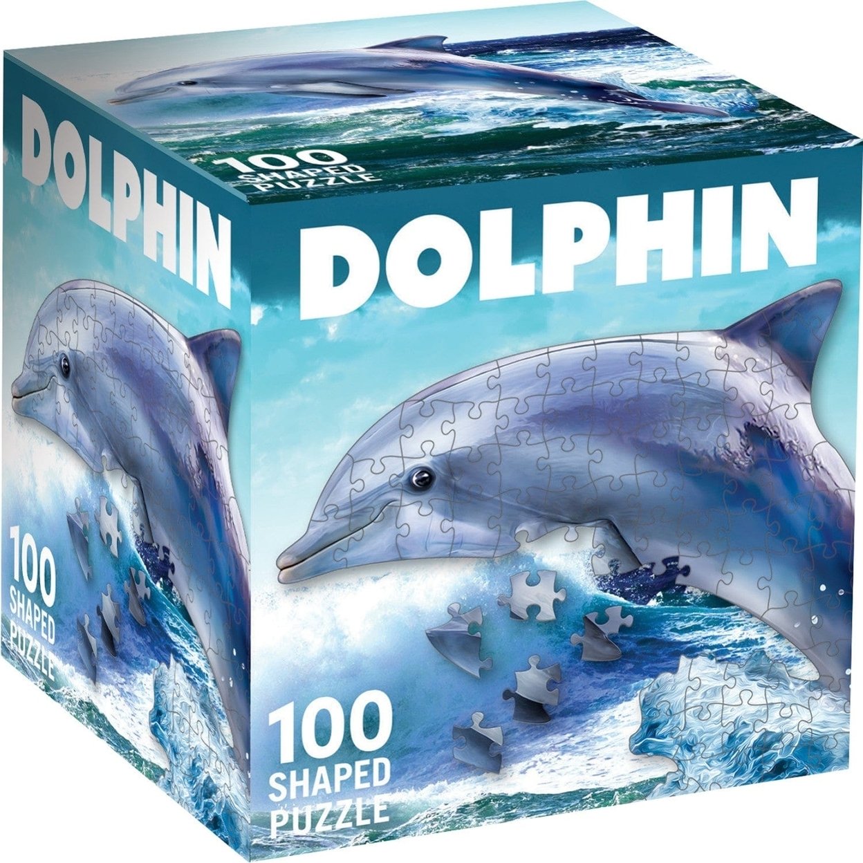 Dolphin 100 Piece Shaped Jigsaw Puzzle Eco-Friendly Photo-Realistic Marine Life