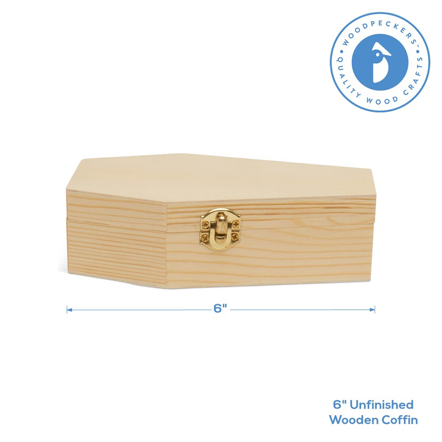 Wooden Coffin Box, Multiple Sizes, Unfinished, Halloween Decor, Pet Casket | Woodpeckers