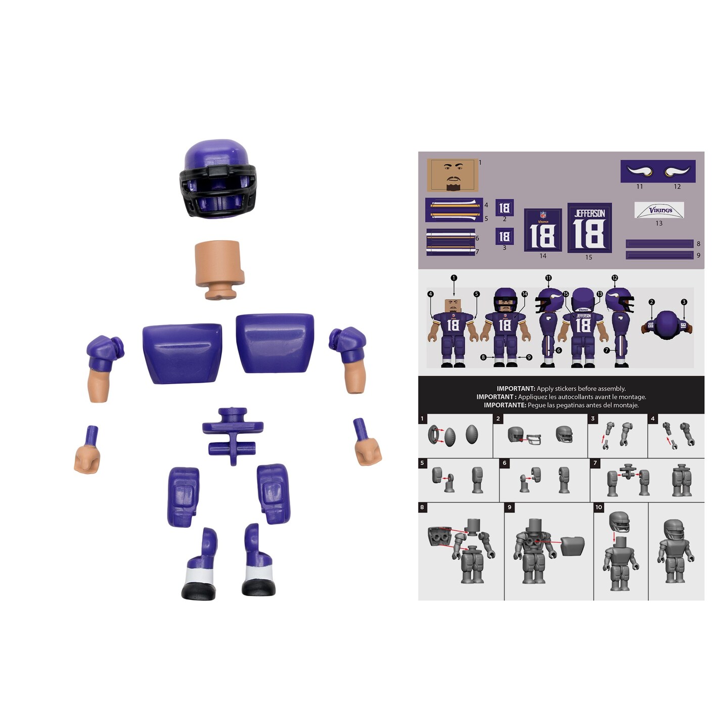 Justin Jefferson Minnesota Vikings McFarlane NFL Construct-a-Figure